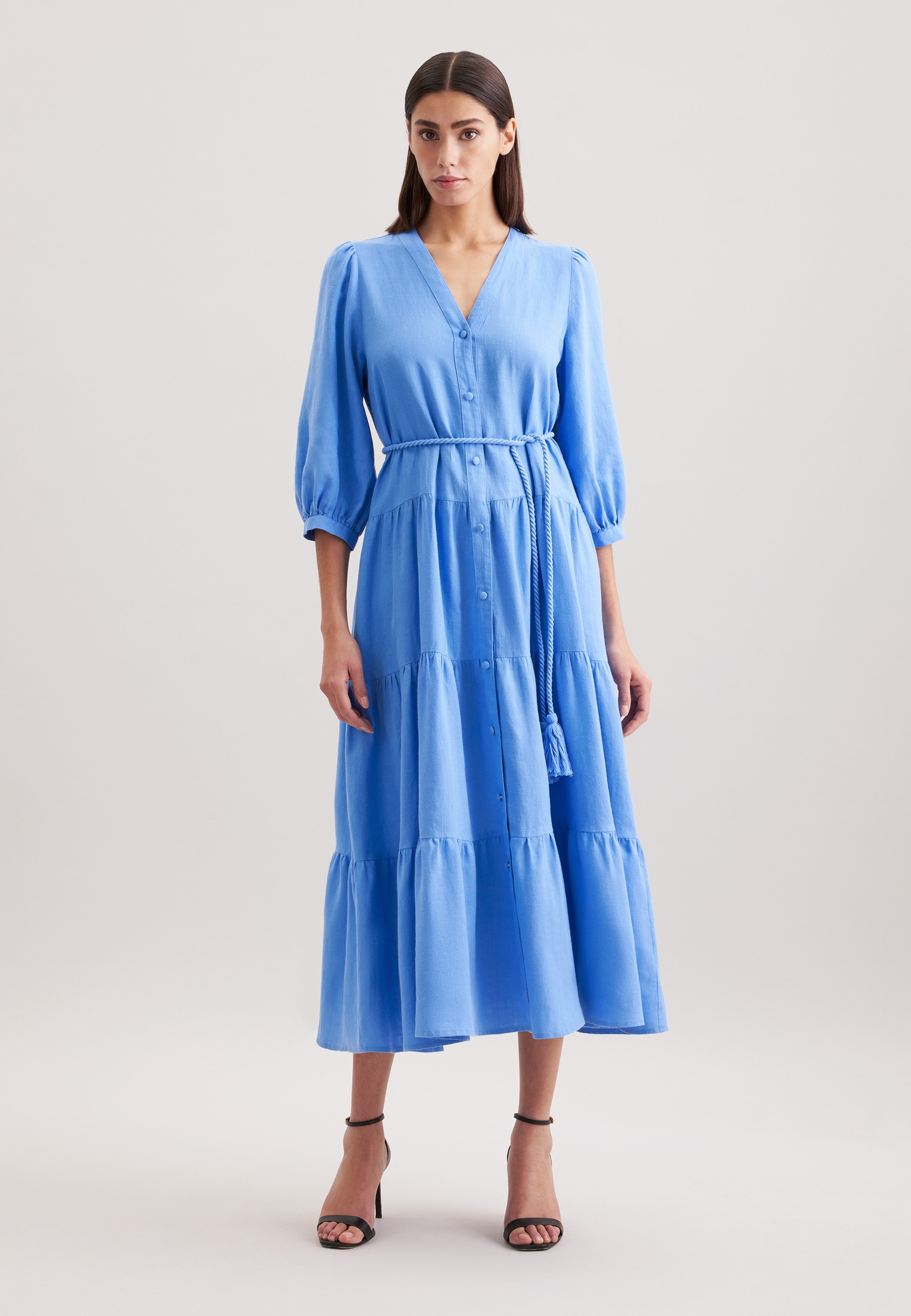 seidensticker Sommerkleid "Schwarze Rose" 7/8 V-Neck Uni