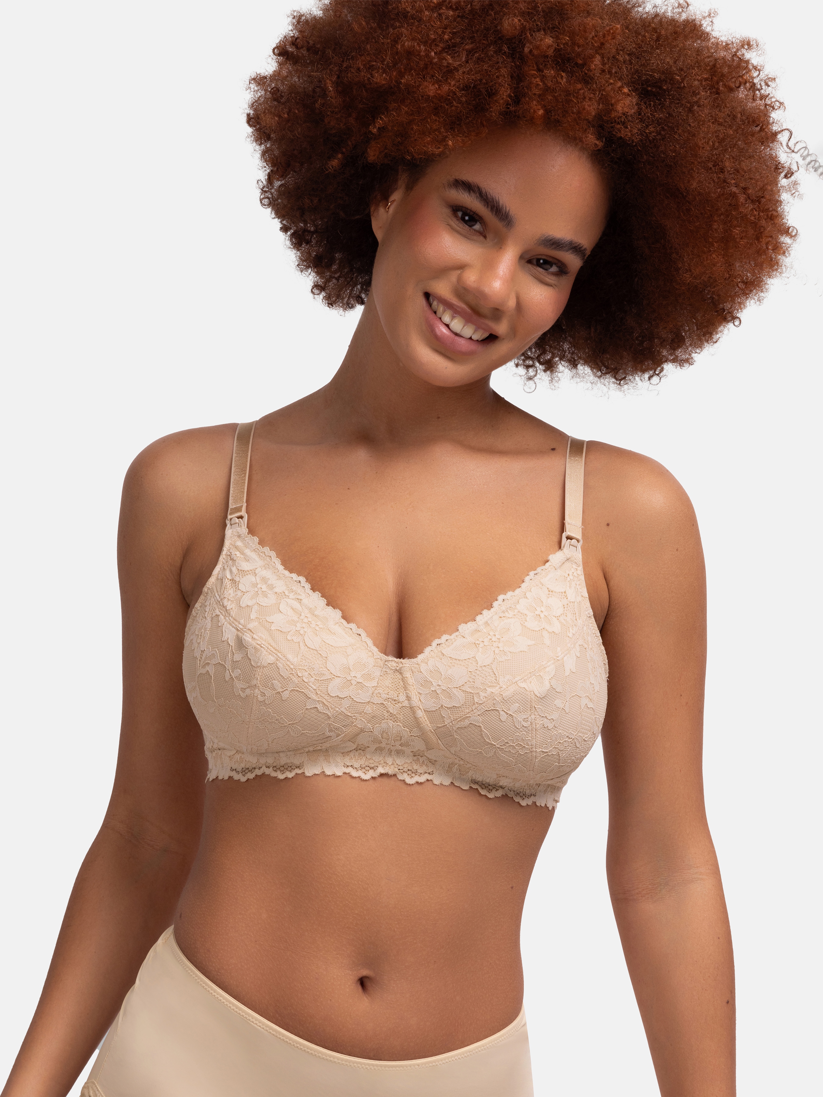 Dorina 1100000002199 "Valeria Nursing Bra" mit Bügel, Stillclips für Einhandbedienung, mit Spitze