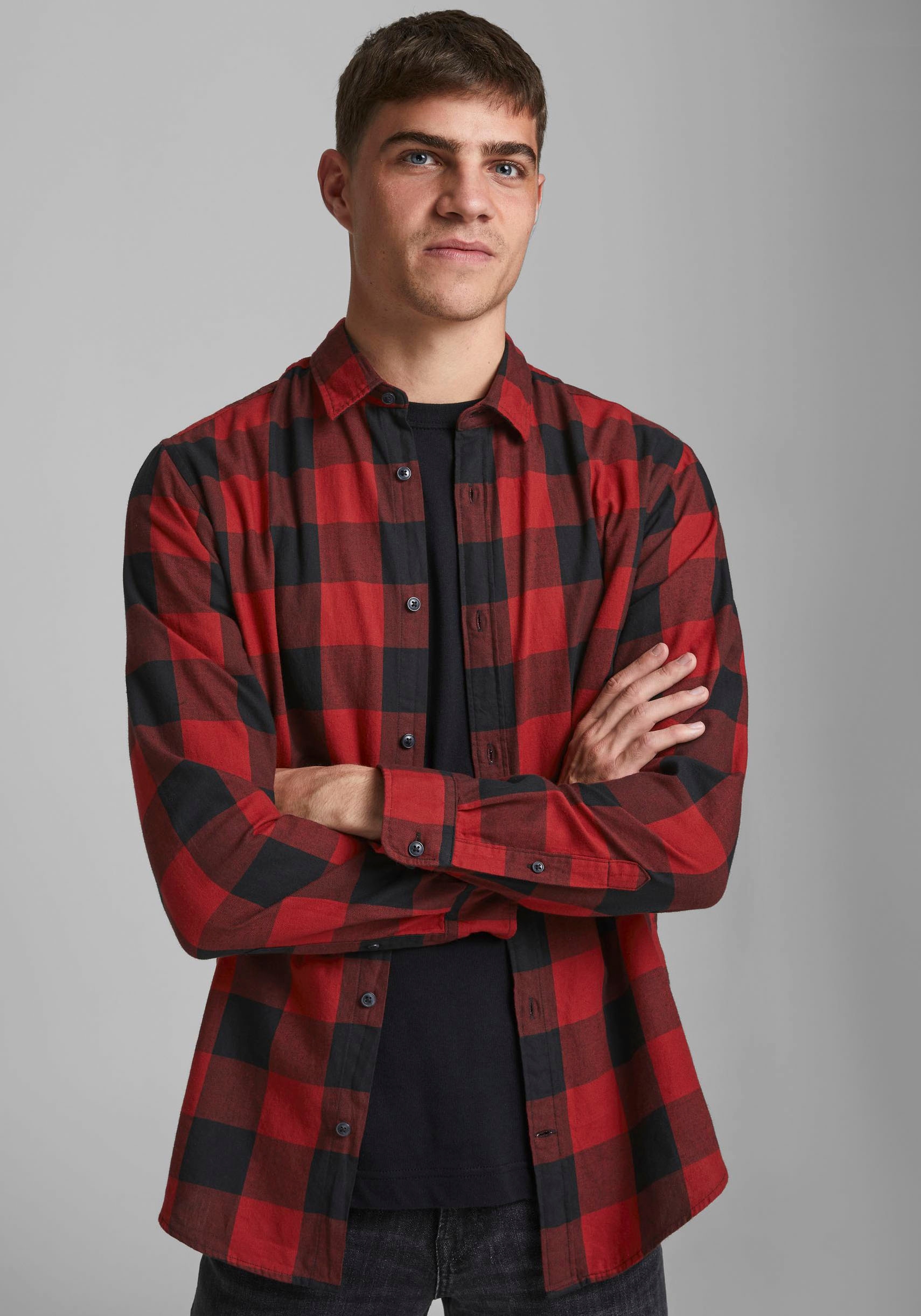 Jack & Jones Karohemd »JJ JJEGINGHAM TWILL SHIRT L/«