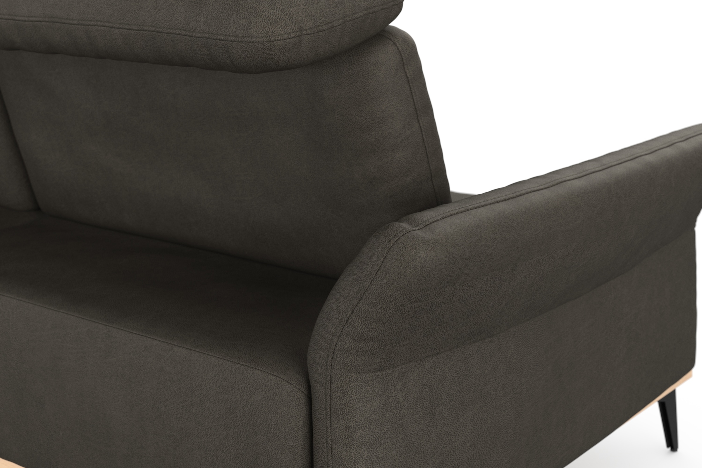 Places of Style Ecksofa »Fjord L-Form«, massiv, wahlweise mit Armlehnfunktion, Kopf- Sitztiefenverstellung
