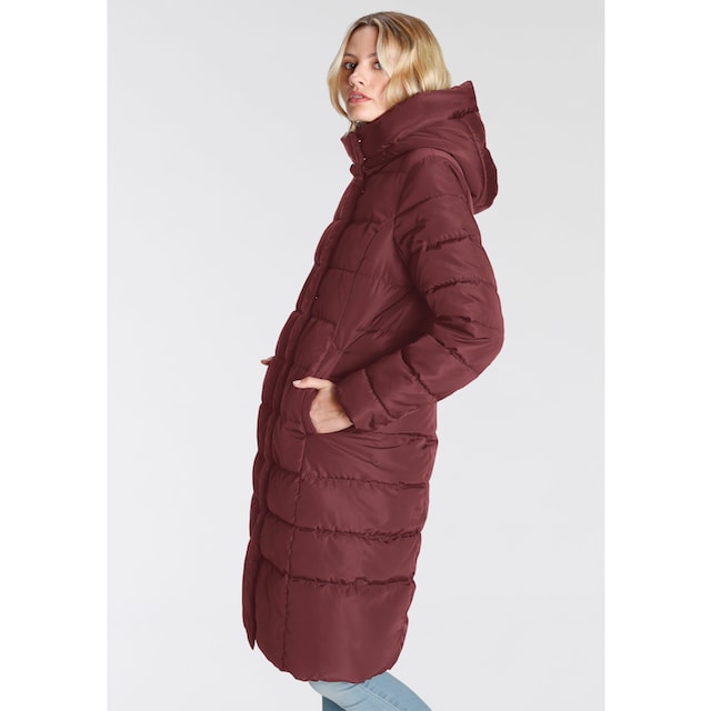 ONLY Steppmantel »ONLTINA PUFFER X LONG COAT OTW«, mit Kapuze bestellen |  BAUR