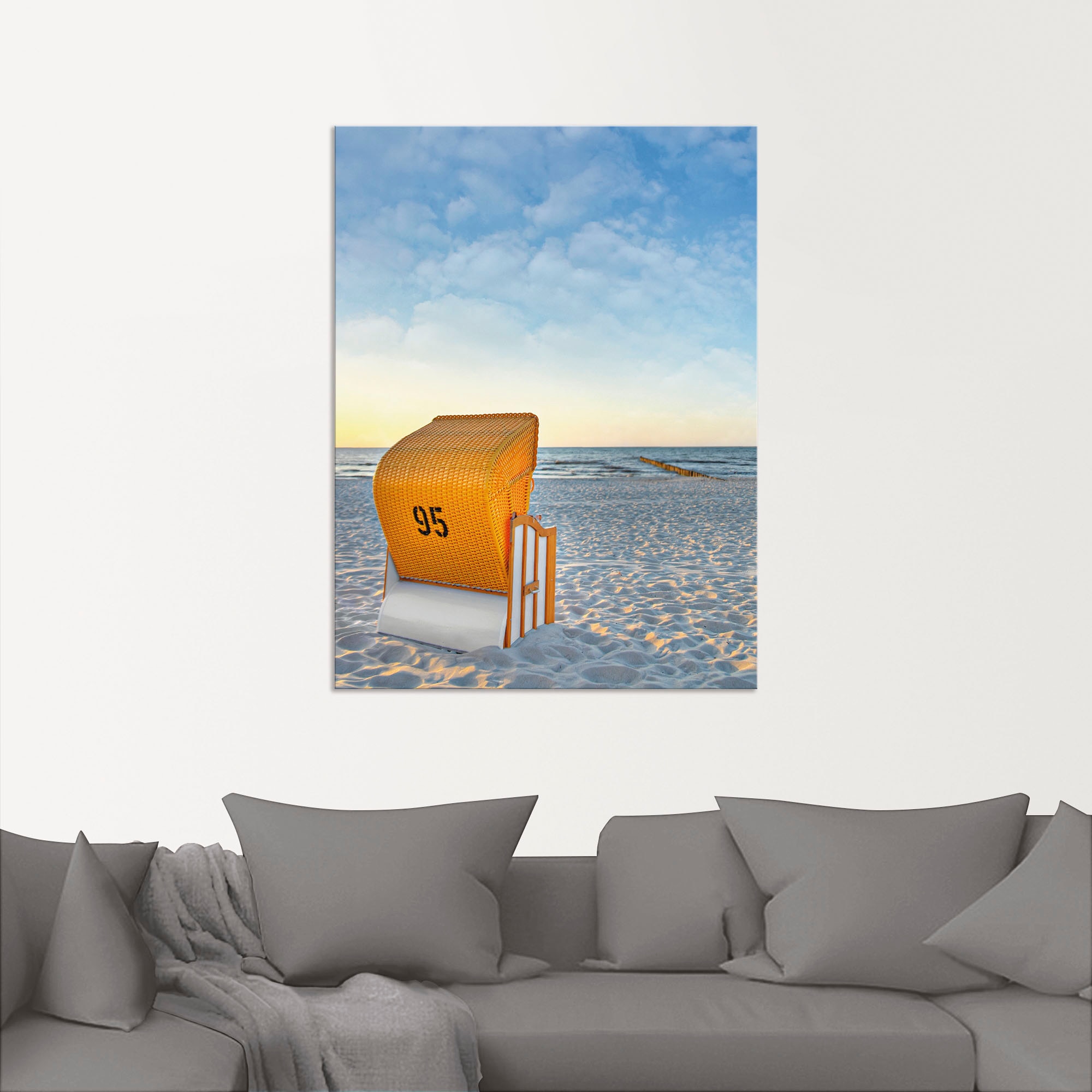 Artland Wandbild »Ostsee7 - Strandkorb«, Strand, (1 St.), als Alubild, Outdoorbild, Leinwandbild, Poster in verschied. Größen