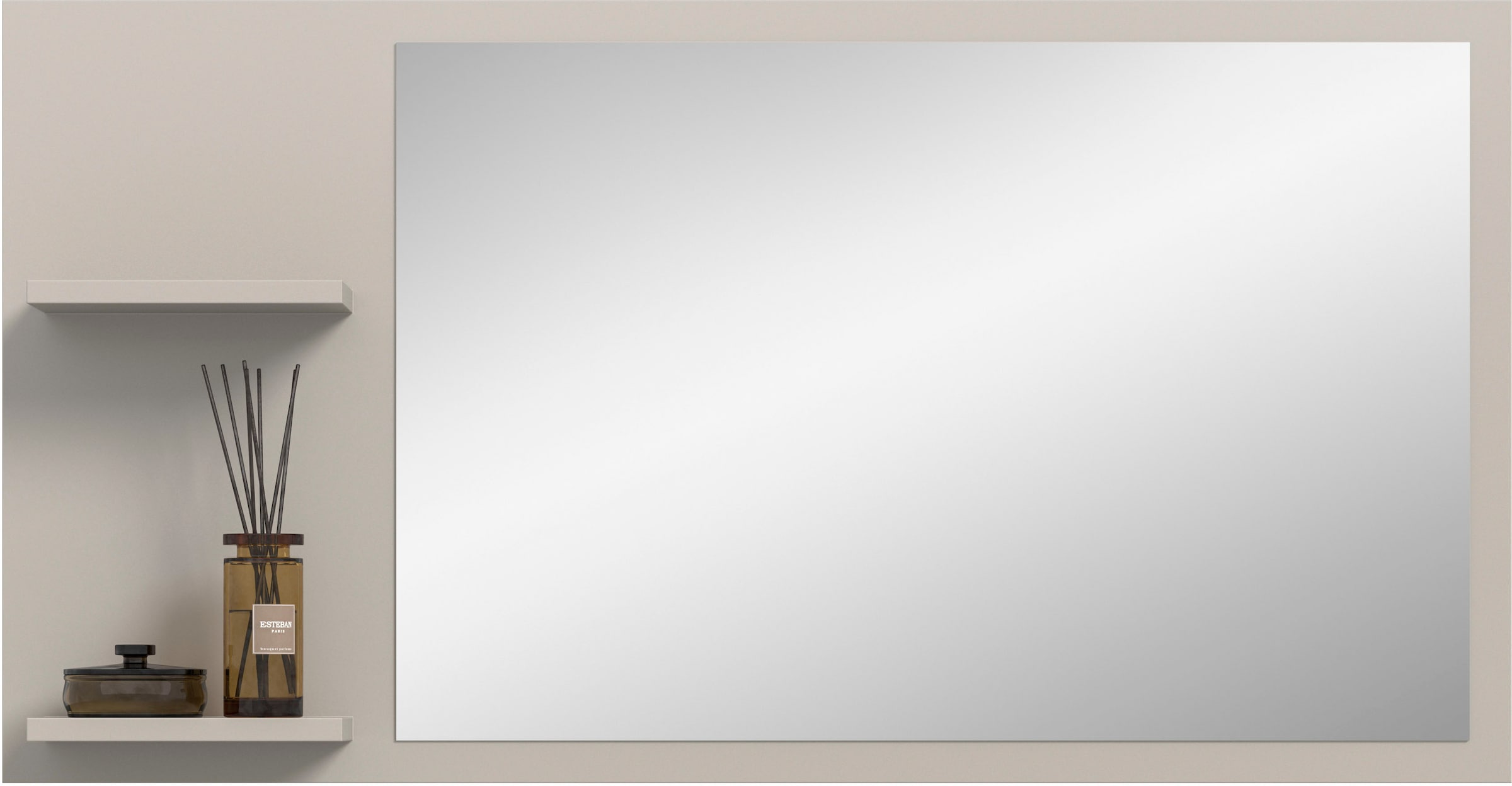 Home affaire Spiegel »TATIO, 106x55x16 cm, 2 Ablageböden, große Spiegelfläche« Garderobenspiegel, Flurspiegel