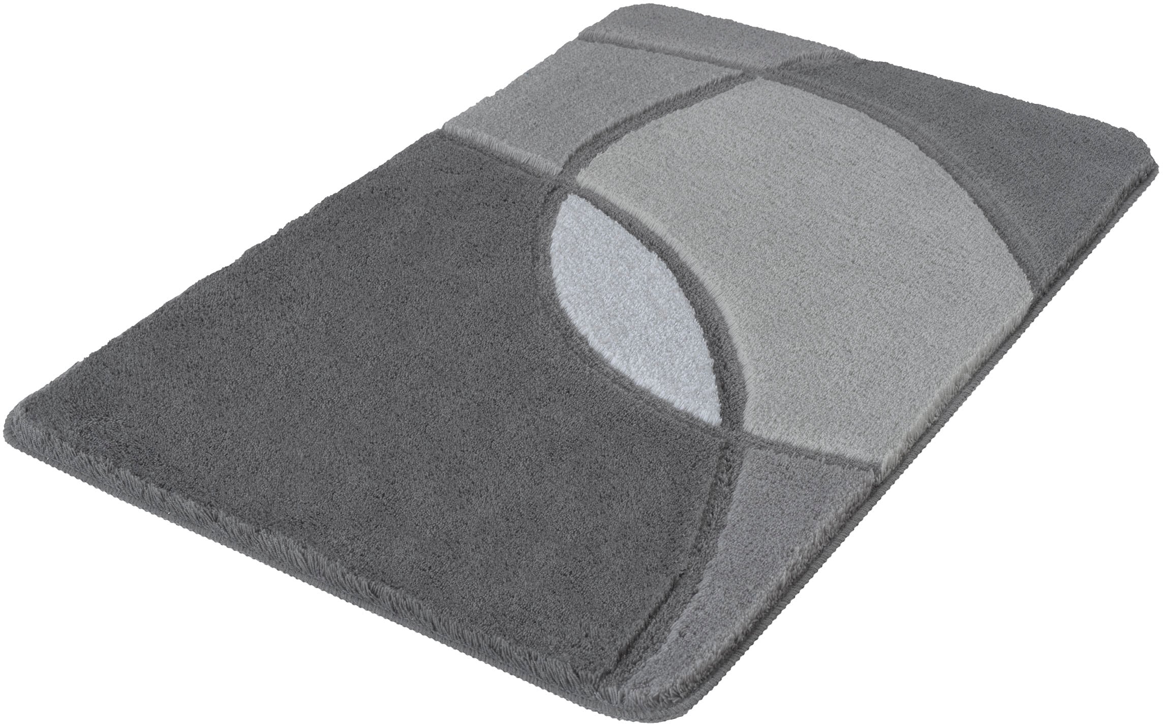 Kleine Wolke Badematte "Kent, Badvorleger, Badezimmer Teppich" Höhe 20 mm rutschhemmend beschichtet fußbodenheizungsgeeignet Badteppich, modernes Design, Hoch-Tief Effekt
