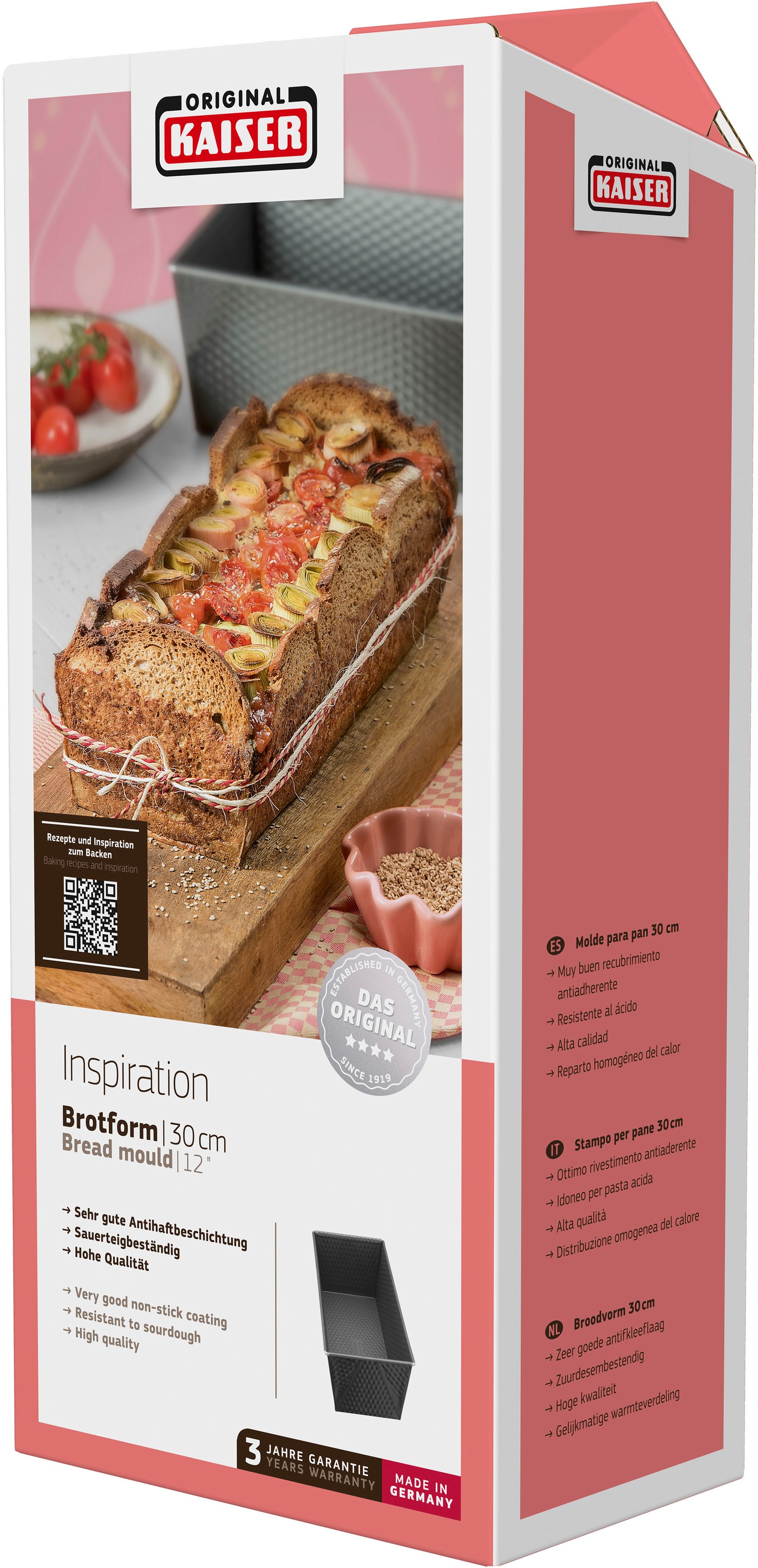 Kaiser Backformen Brotbackform »Inspiration«, (1 St.), Brotbackform, Kastenbackform, Stahl antihaftbeschichtet, langlebig