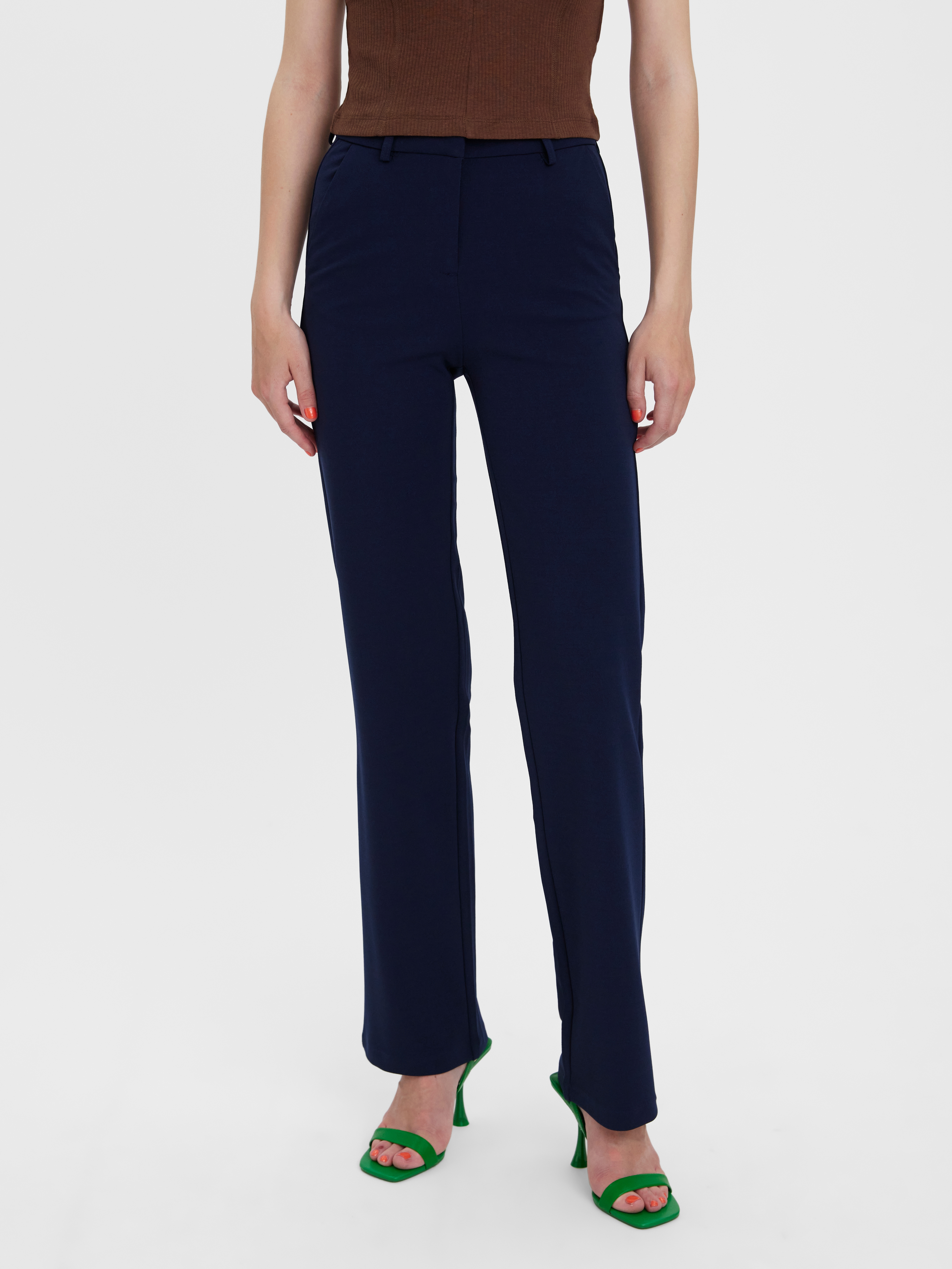 Vero Moda Anzughose "VMZAMIRA MW SLIM STRAIGHT PANT NOOS" Materialmix