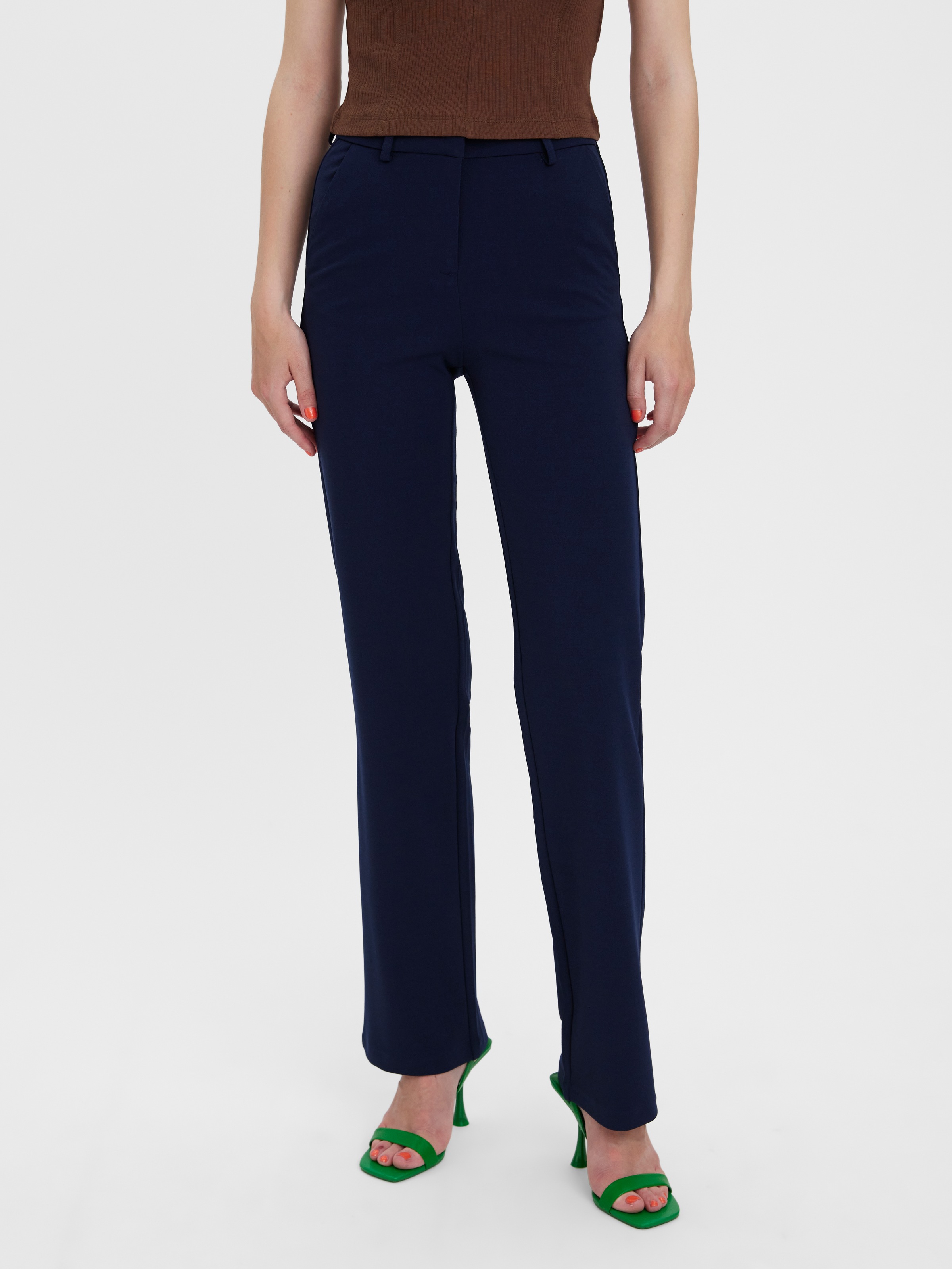 Vero Moda Anzughose "VMZAMIRA MW SLIM STRAIGHT PANT NOOS" mit Gürtelschlauf günstig online kaufen
