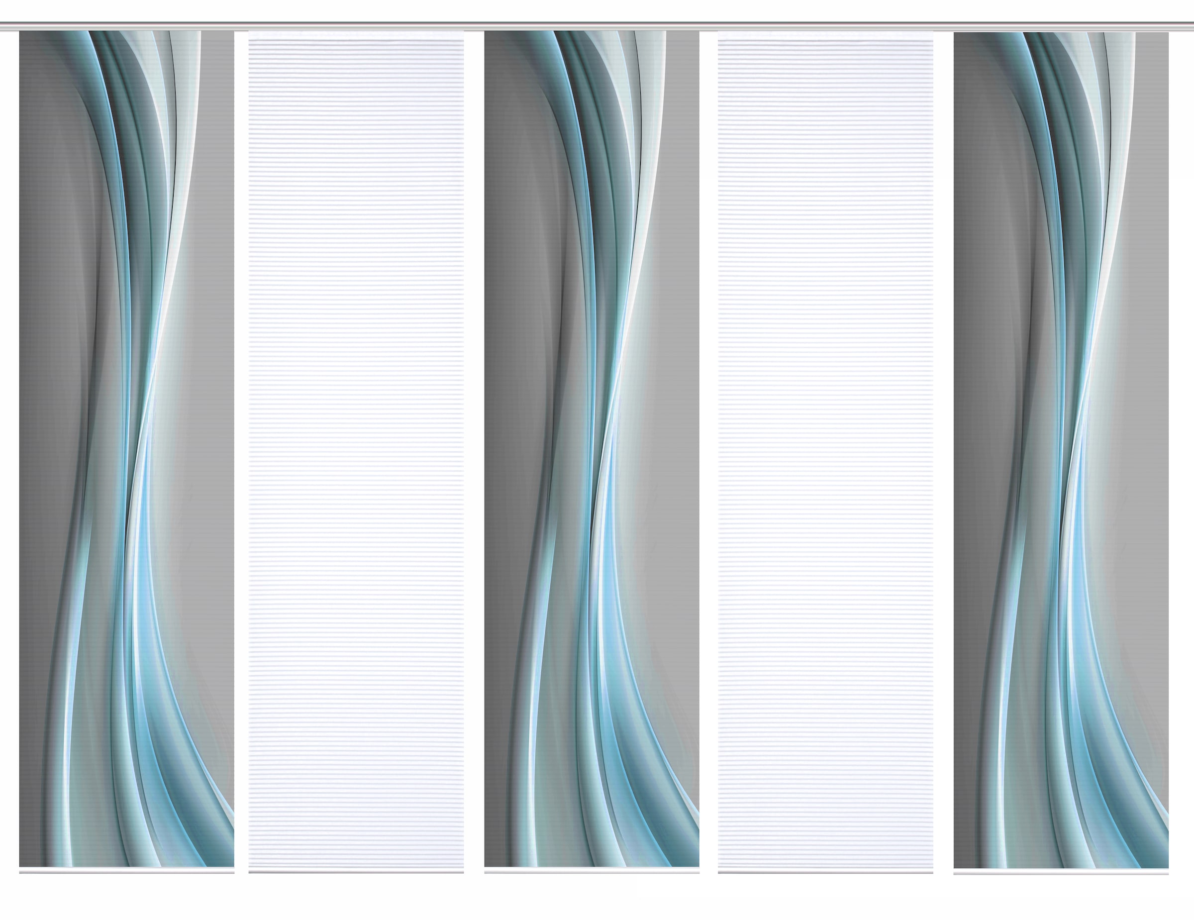 HOME in green Schiebegardine »ELANIA« Paneelwagen 5 Stk. tlg. SET DIGITALDRUCK,BAMBUSOPTIK RECYCELT