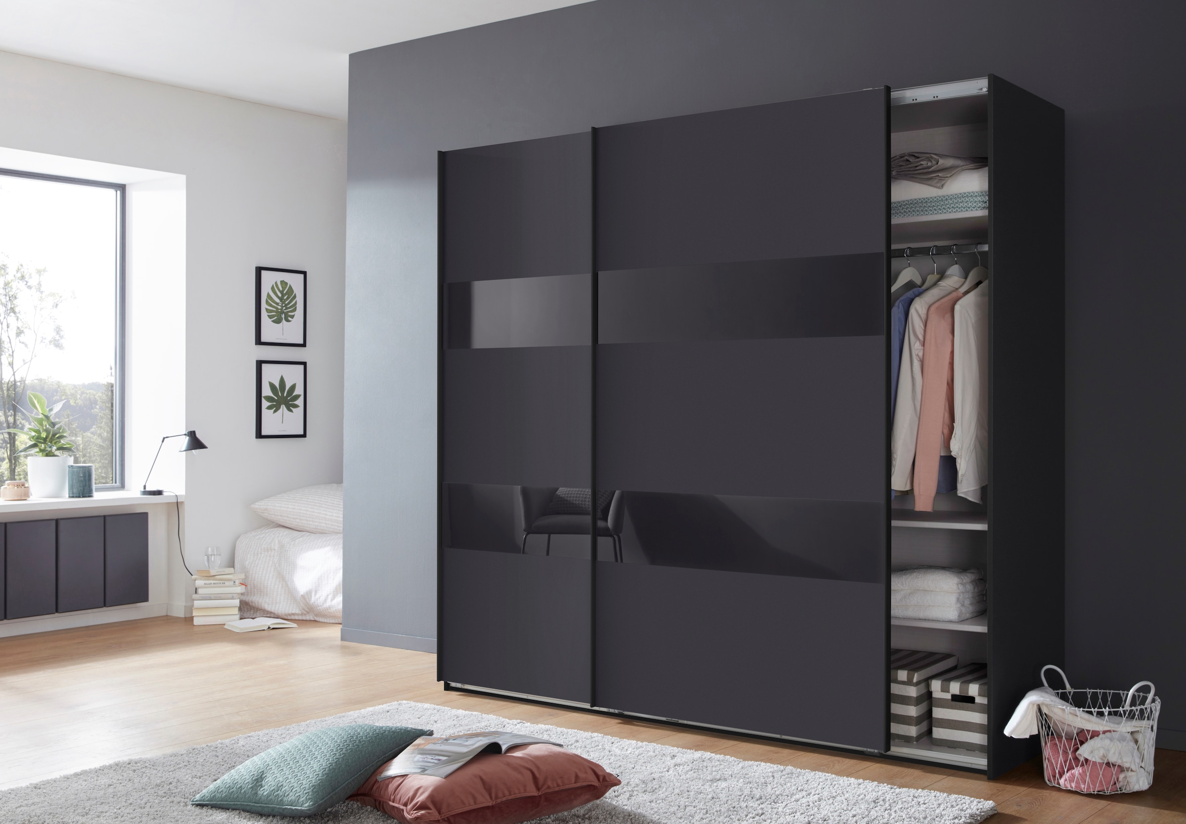 Wimex Schwebetürenschrank »Altona«, mit Glaselementen und zusätzlichen Einlegeböden
