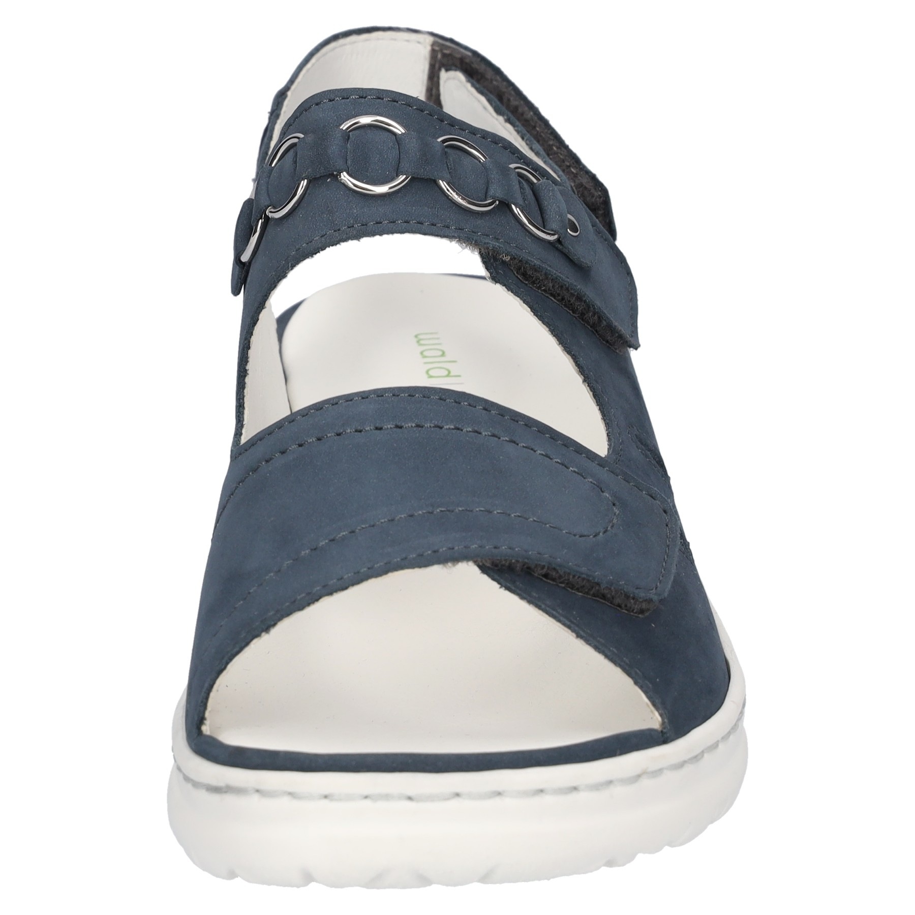 Sandale WALDLÄUFER "H-JOLINE", Damen, Gr. 8 (42), jeansblau, Nubukleder, unifarben, Basic, Schuhe Sandale, Sommerschuh, Klettschuh in Komfortweite H (= sehr weit) 3