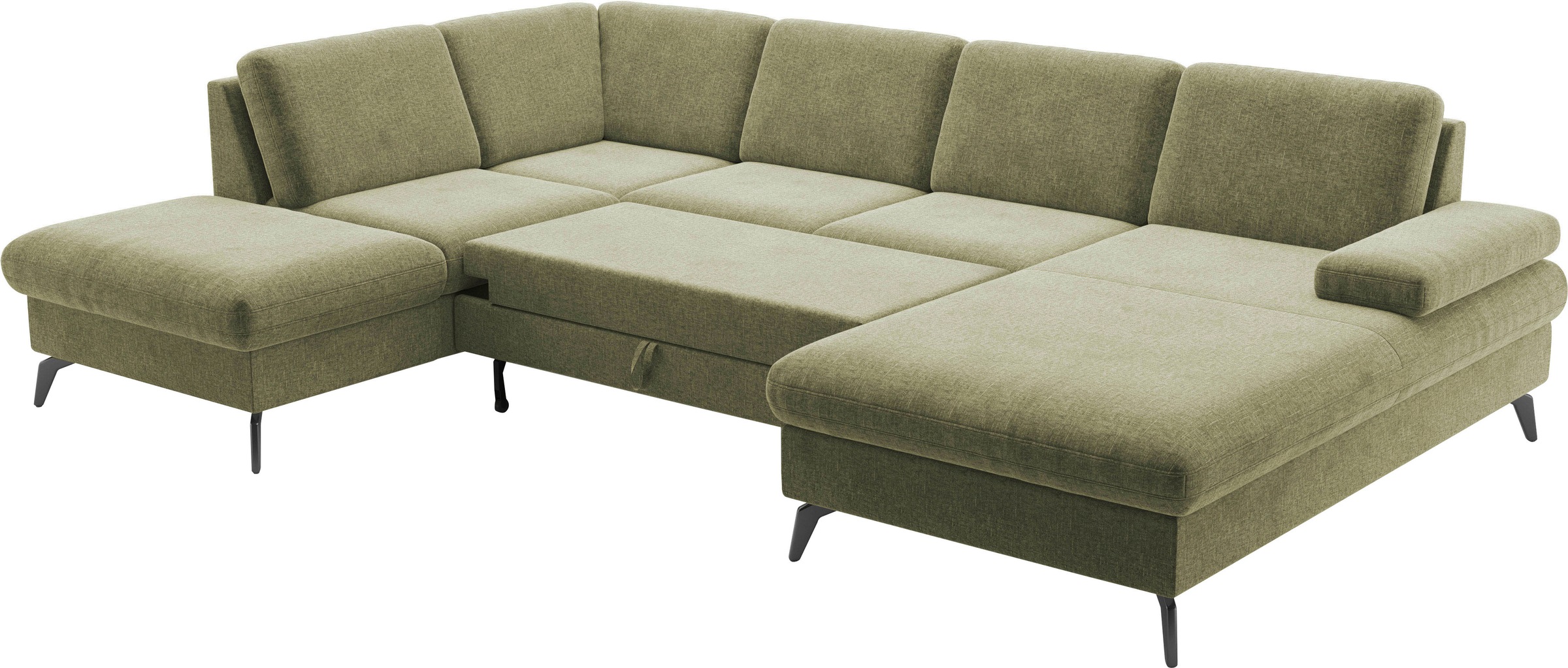 sit&more Wohnlandschaft »Morris Jubi U-Form, B: 300 cm«, mit Armteilfunktion & 1 Zierkissen, optional Bettfunktion