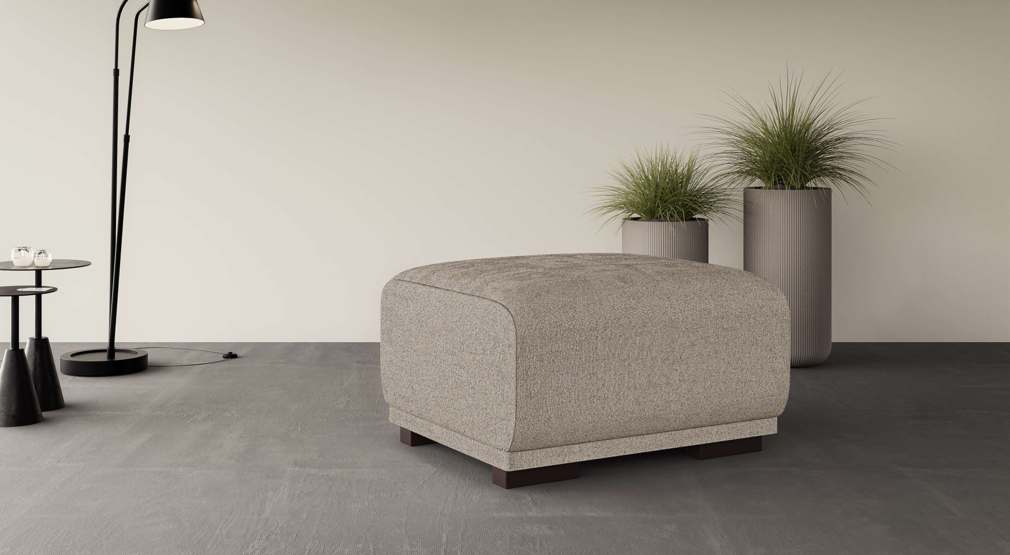 Home affaire Polsterhocker »BORNHOLM, kleiner Hocker passend zur Serie, Maße B/T/H: 61/72/46 cm«, mit Wellenfederung, in hochwertiger Verarbeitung