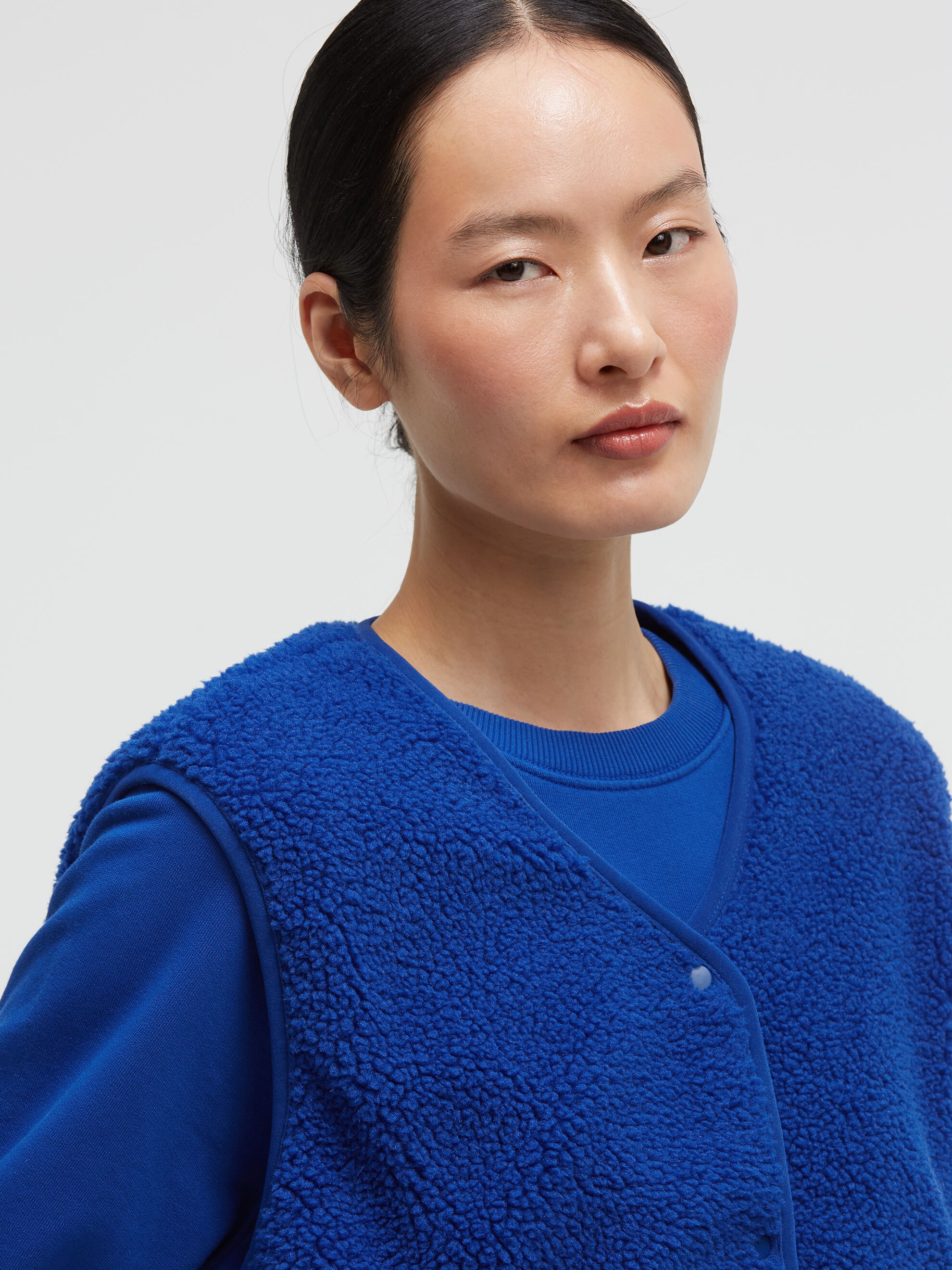 SENSES.THE LABEL Fleeceweste mit Druckknopfleiste