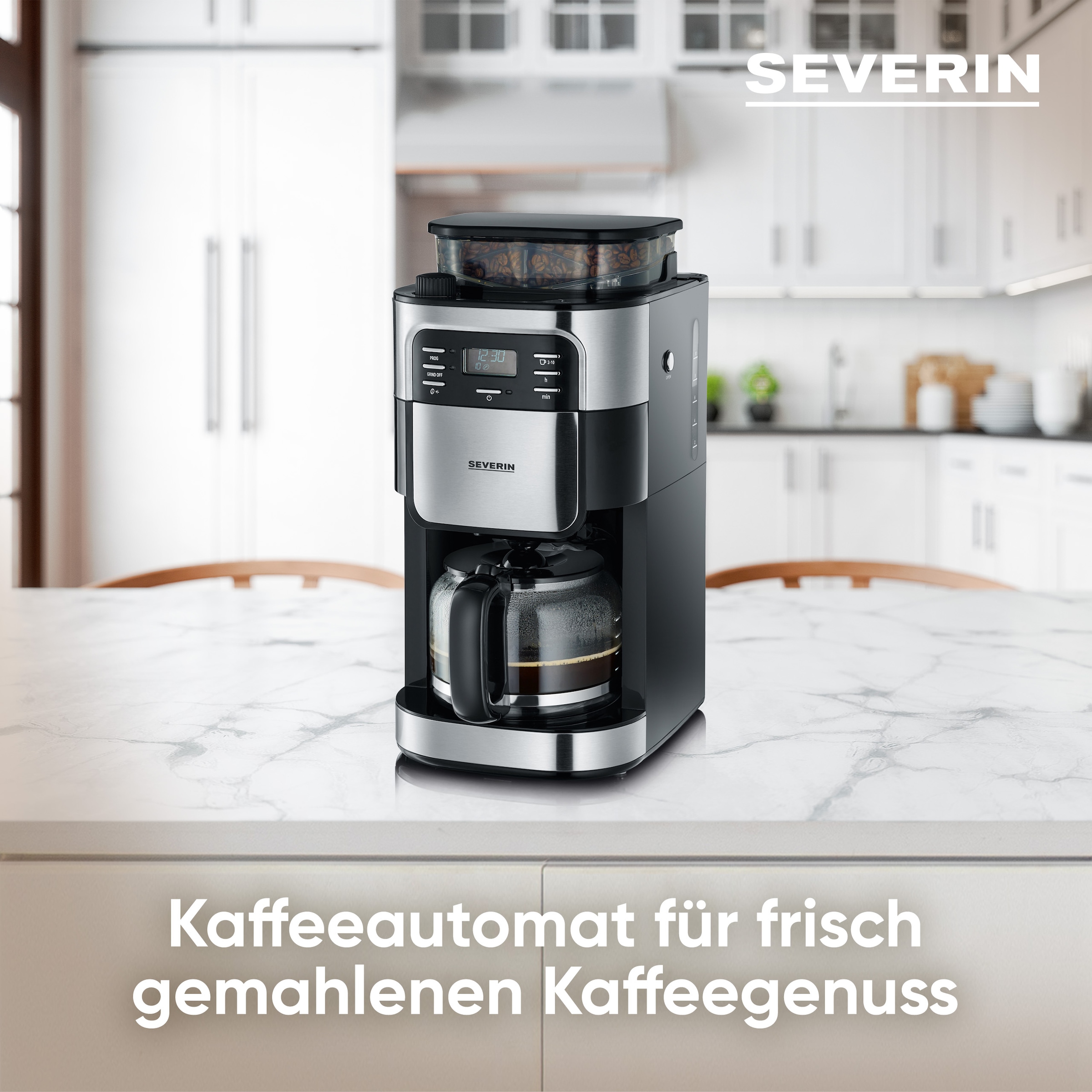 Severin Kaffeemaschine mit Mahlwerk »KA 4810«, 1 l Kaffeekanne, 1x4, Mahlgrad und Kaffeemenge individuell einstellbar