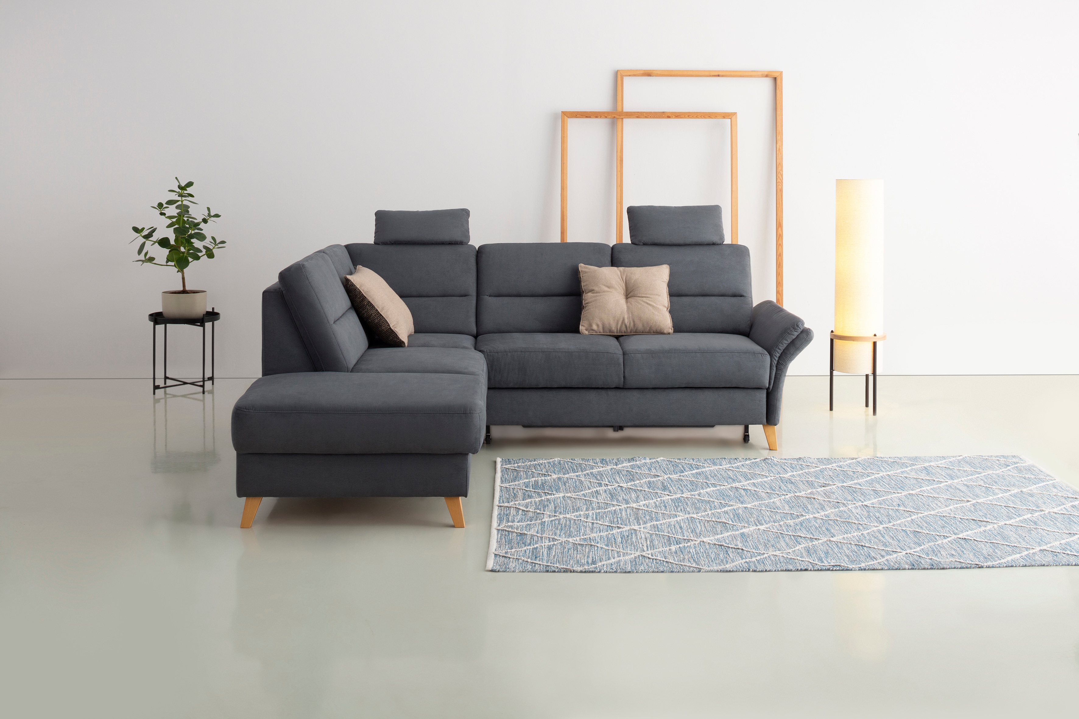 OTTO home Ecksofa "Westerland L-Form" Federkern-Polsterung, wahlweise mit Schlaffunktion, Bettkasten