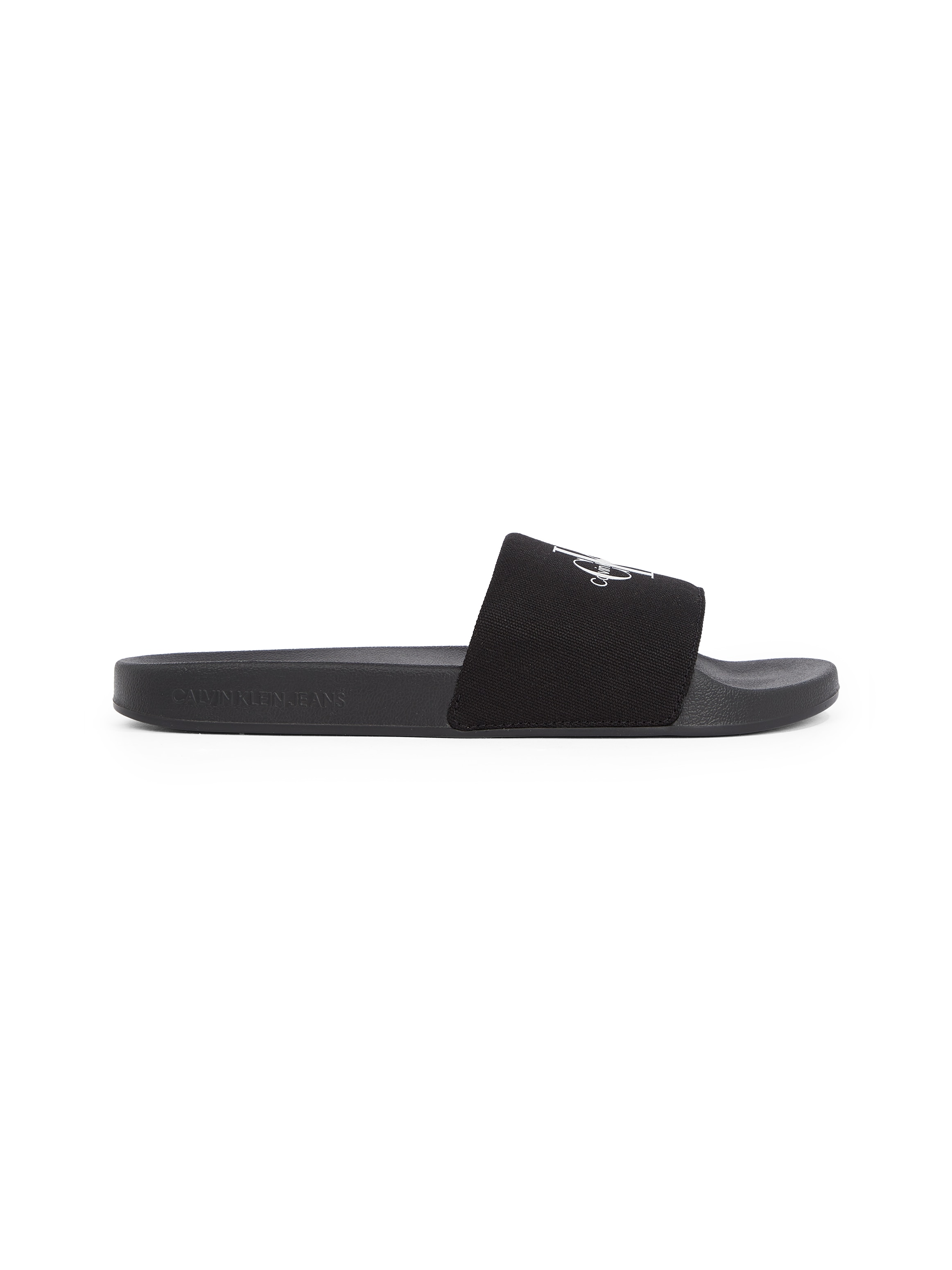 Calvin Klein Jeans Badepantolette »SLIDE MONOGRAM«, Sommerschuh, Schlappen, Poolslides, Strandschuh mit Logoschriftzug