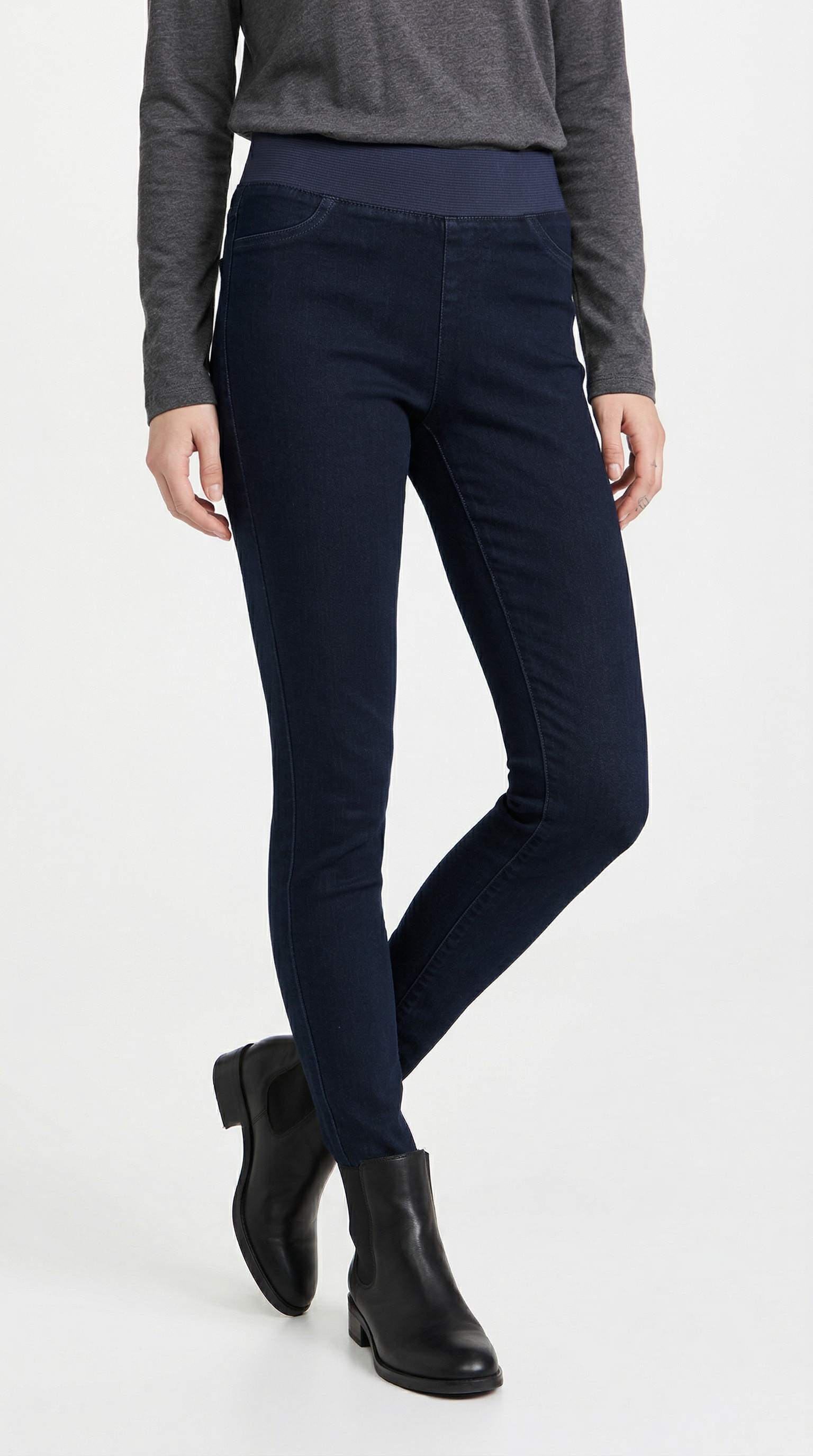 FREEQUENT Jeansjeggings "FQSHANTAL-PA-DENIM" mit extra breitem elastischem Bund