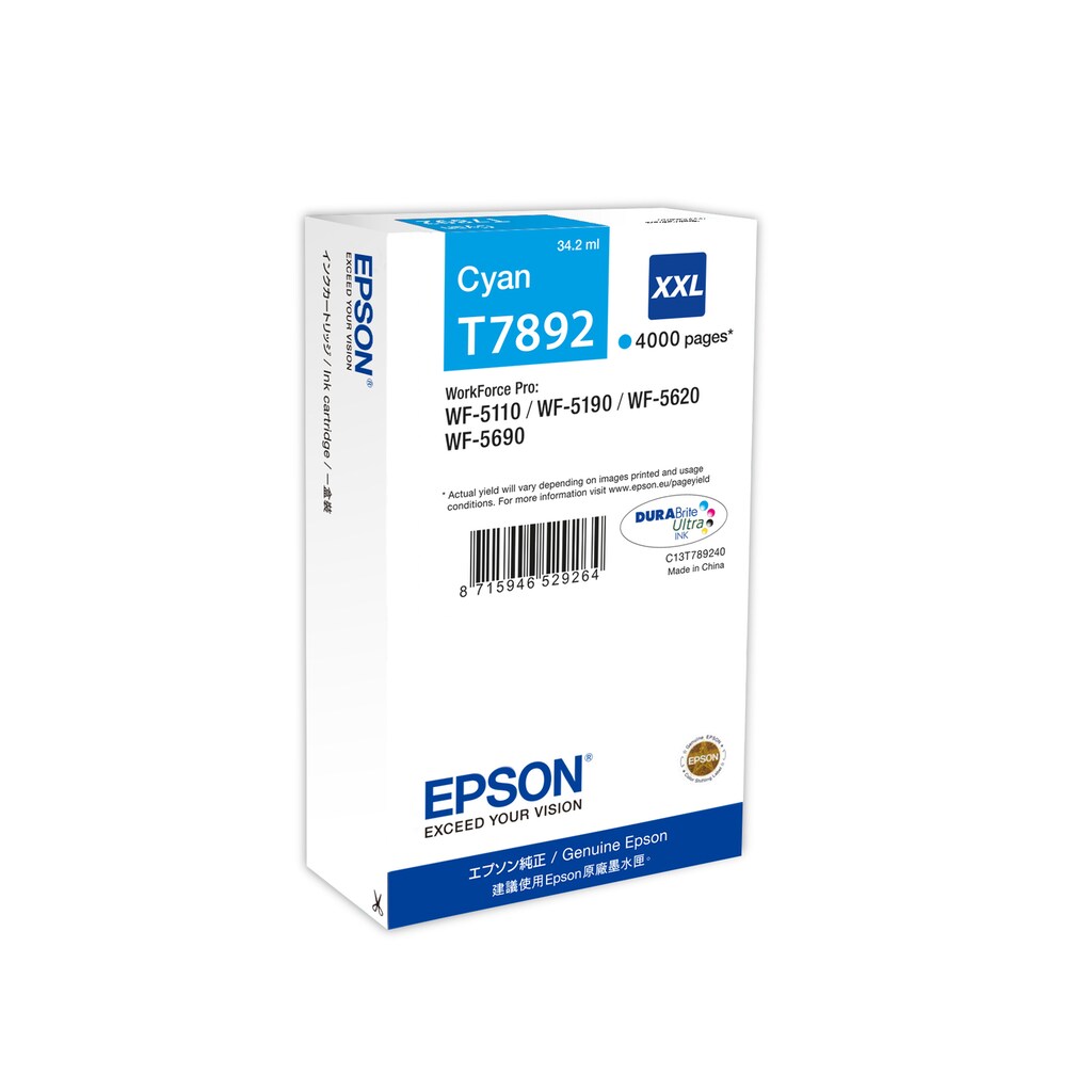 Epson Tintenpatrone »Epson Tintenpatrone XXL Cyan 4k«