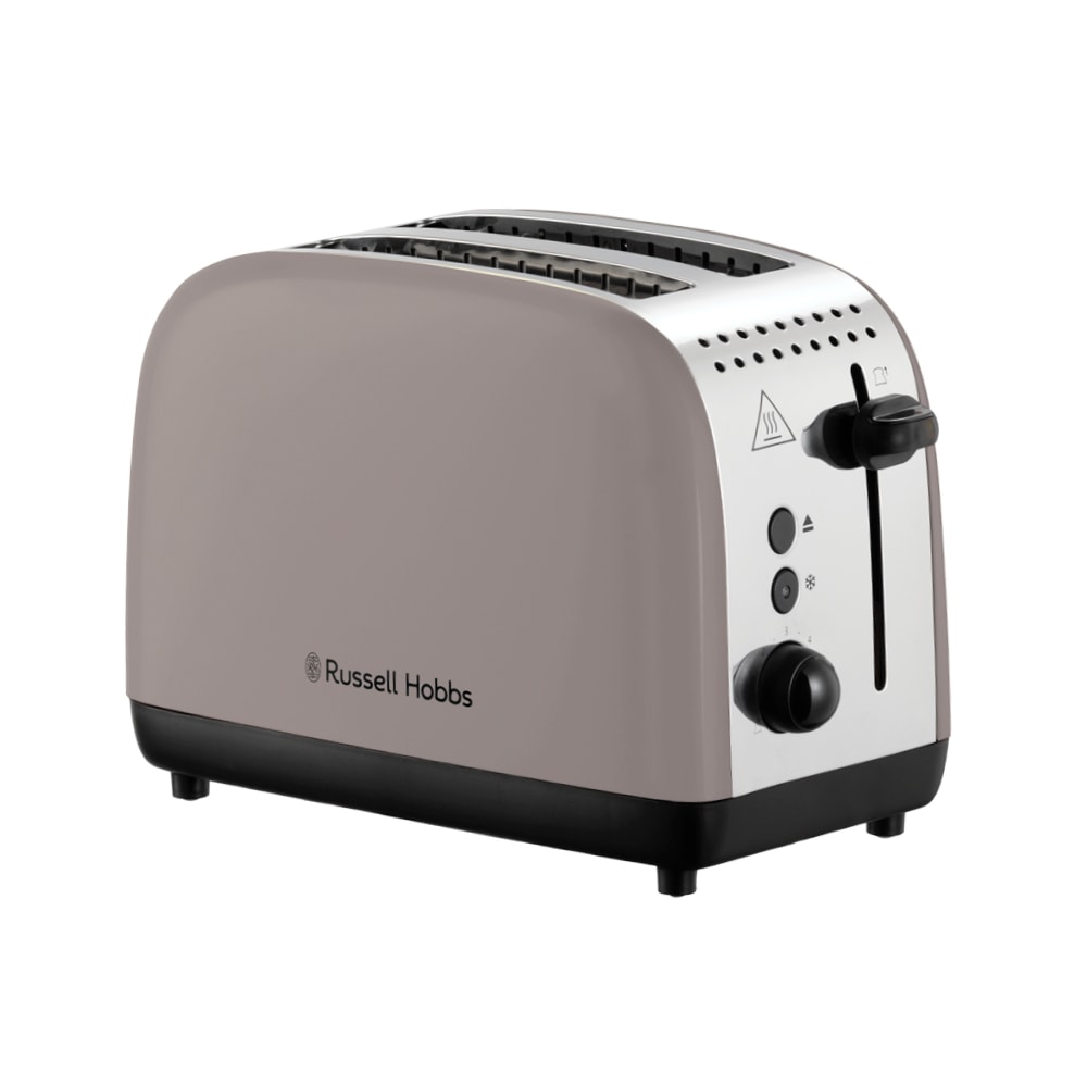 RUSSELL HOBBS Toaster "Colours Plus+ Mocha 26931-56", B:15,6cm H:23,3cm T:28,4cm, beige, Toaster, 2 extra breite Toastschlitze, inkl.