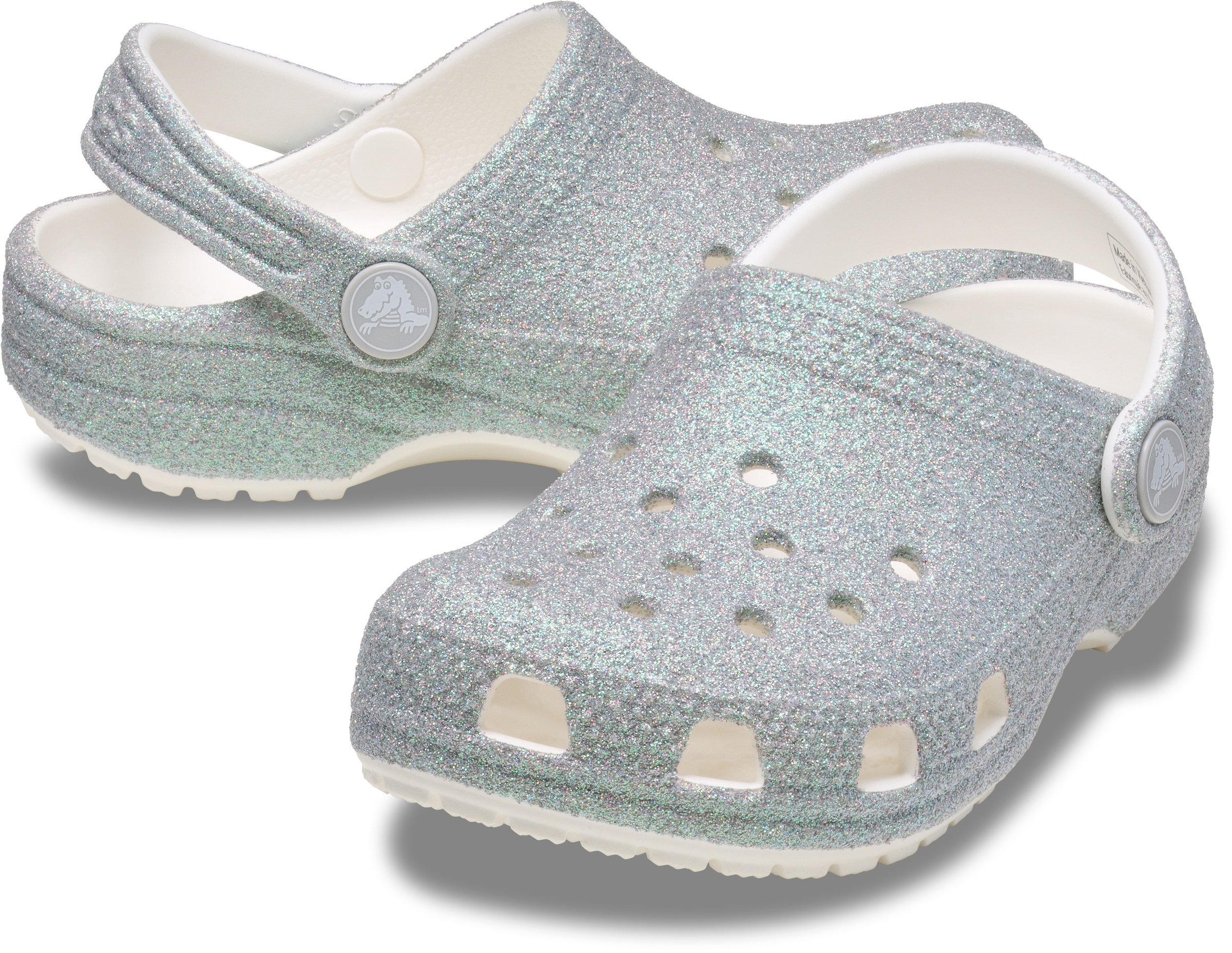 Crocs Clog »Classic Iridescent Glitter«, Glitzerschuh, Sandale, Hausschuh mit schwenkbarem Fersenriemen
