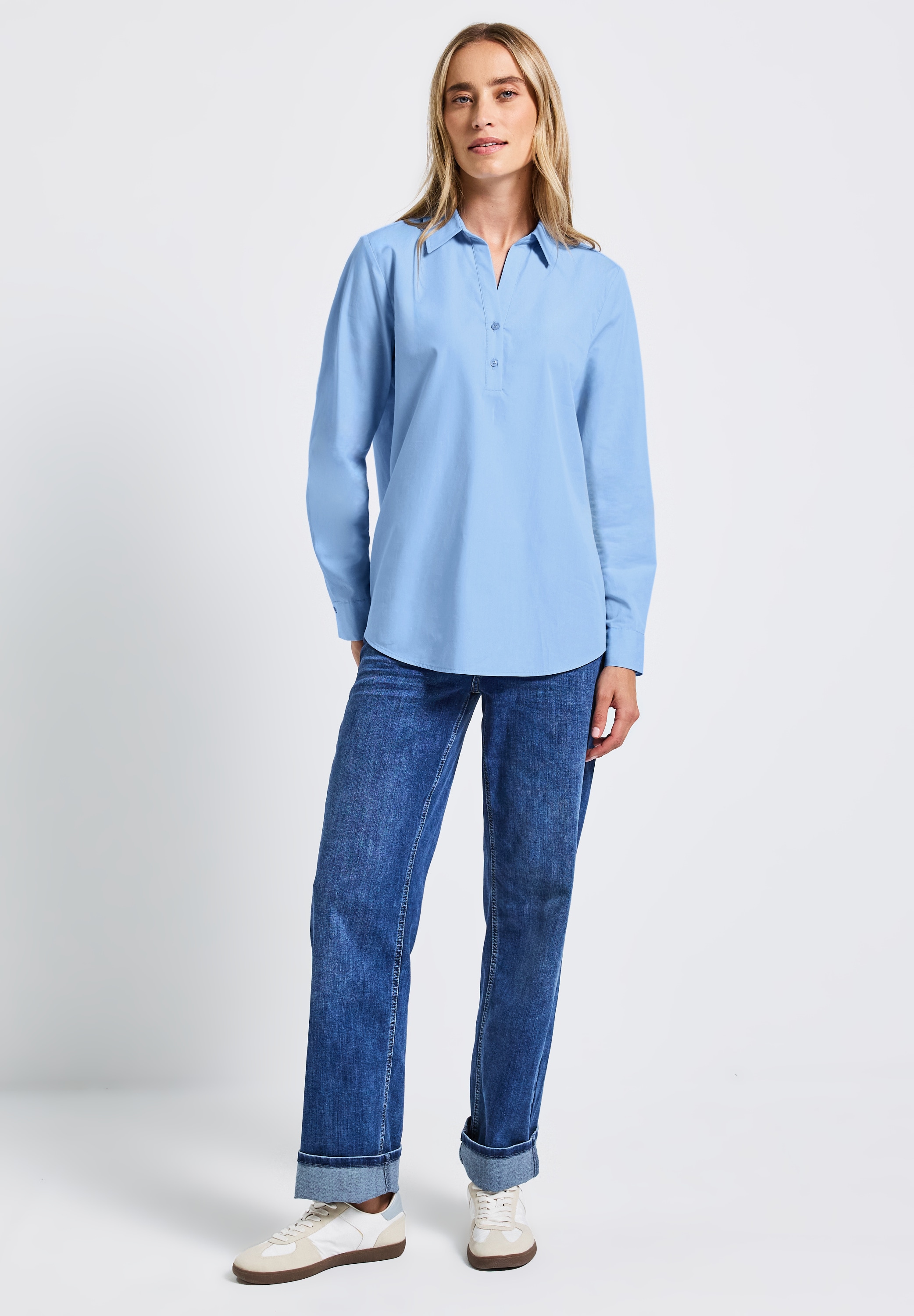 STREET ONE Hemdbluse, aus reiner Baumwolle