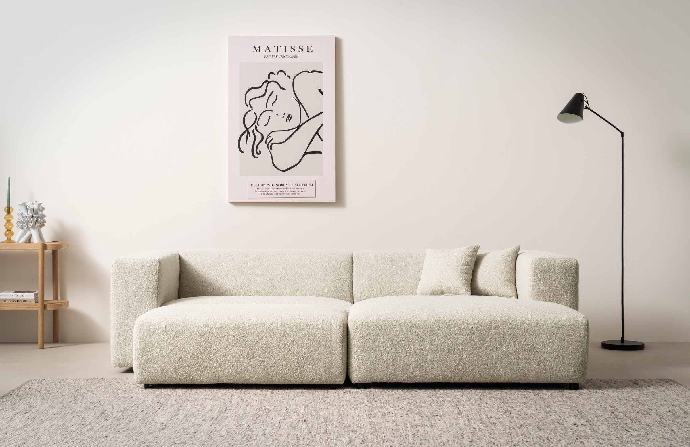 andas Polsterecke »BAKELS, Ecksofa-Set mit Hocker, L-Form mit Schlaffunktion«, Ecksofa-Set (incl. Hocker) im trendigen Megacord