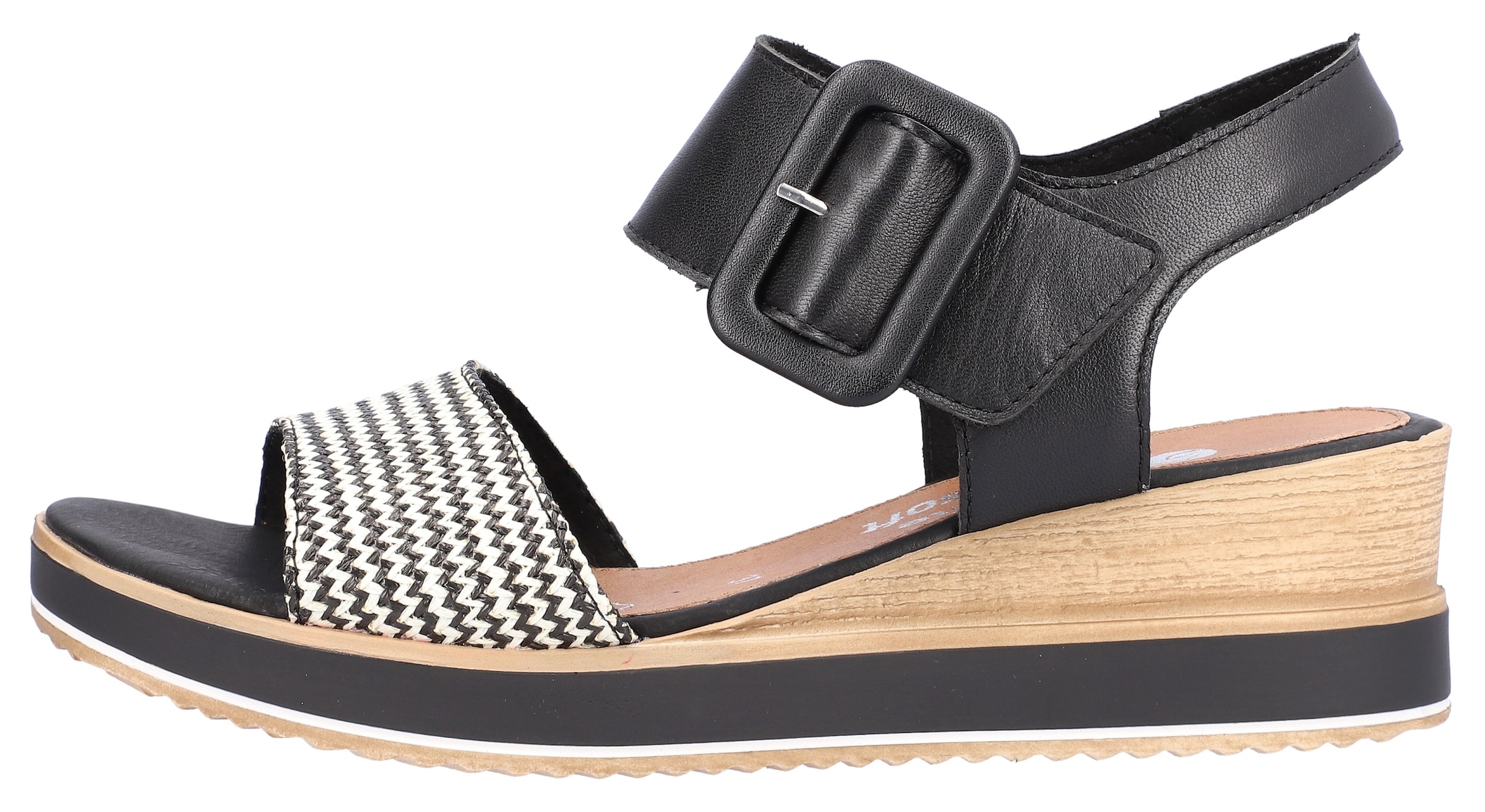 Remonte Sandalette »ELLE-Collection«, Sommerschuh, Sandale, Bequemschuh mit Klett unter der Zierschnalle