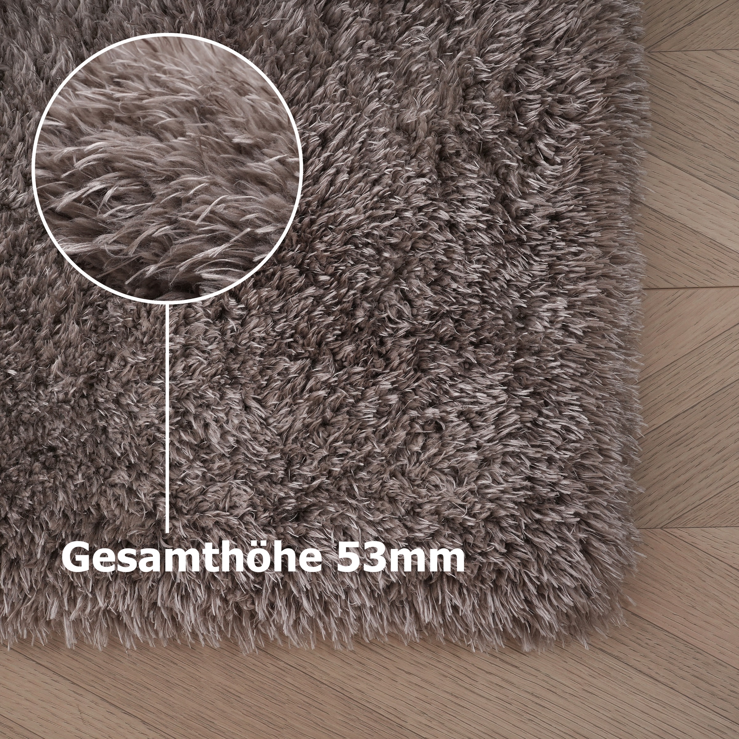 my home Hochflor-Teppich »Micro Shaggy«, rechteckig, 53 mm Höhe, weich, flauschig, Uni-Farben, Wohnzimmer, Schlafzimmer, Kinderzimmer