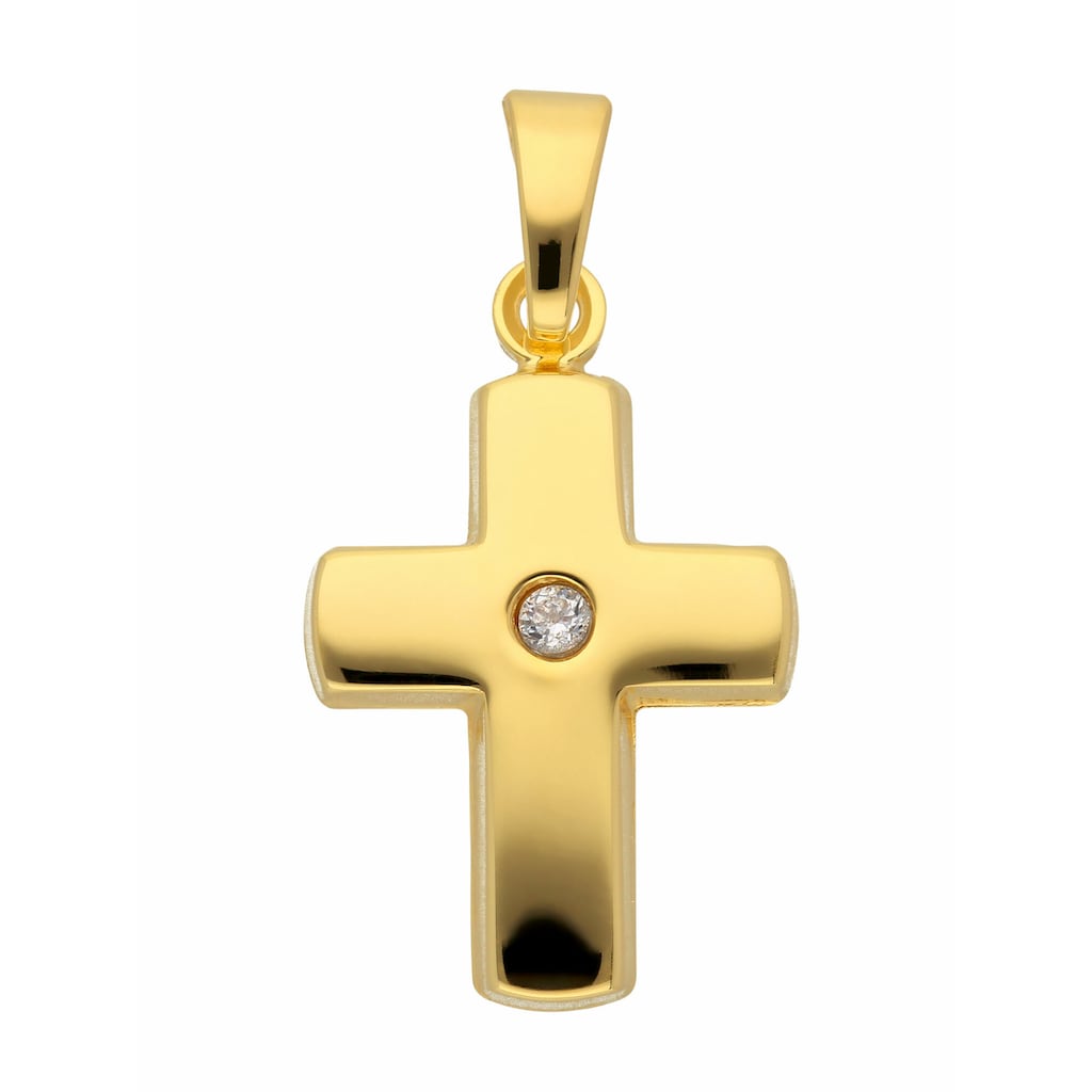 Adelia´s Kettenanhänger »333 Gold Kreuz Anhänger mit Zirkonia« mit Zirkonia Goldschmuck für Damen & Herren