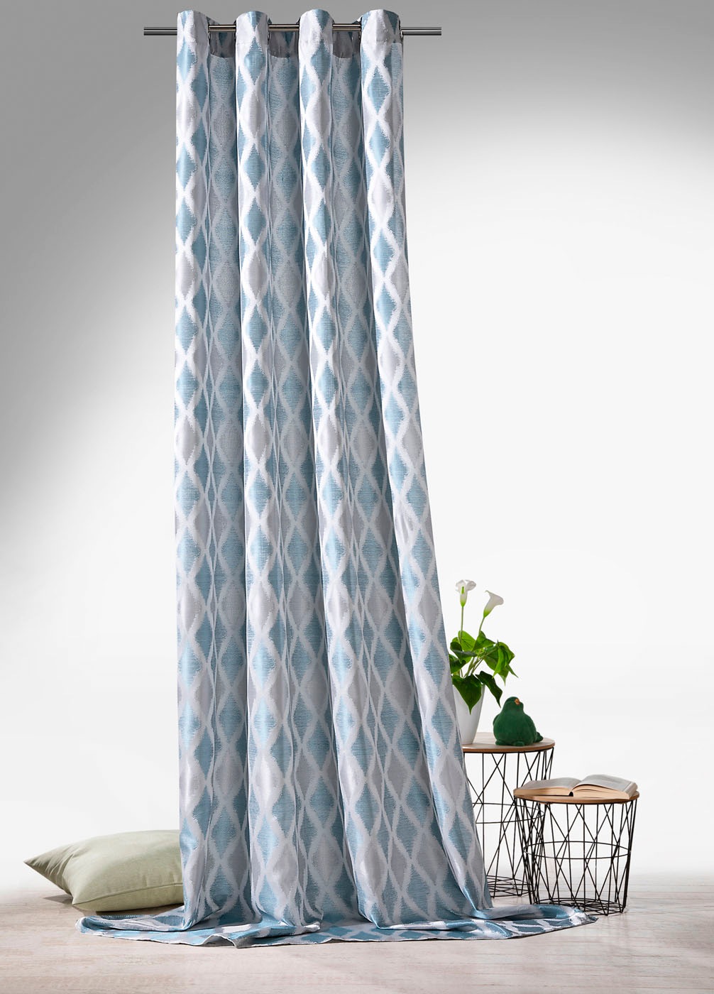 Weckbrodt Vorhang "Raute" Ösen 1 Stk. tlg. Jacquard, strukturiert, blickdic günstig online kaufen