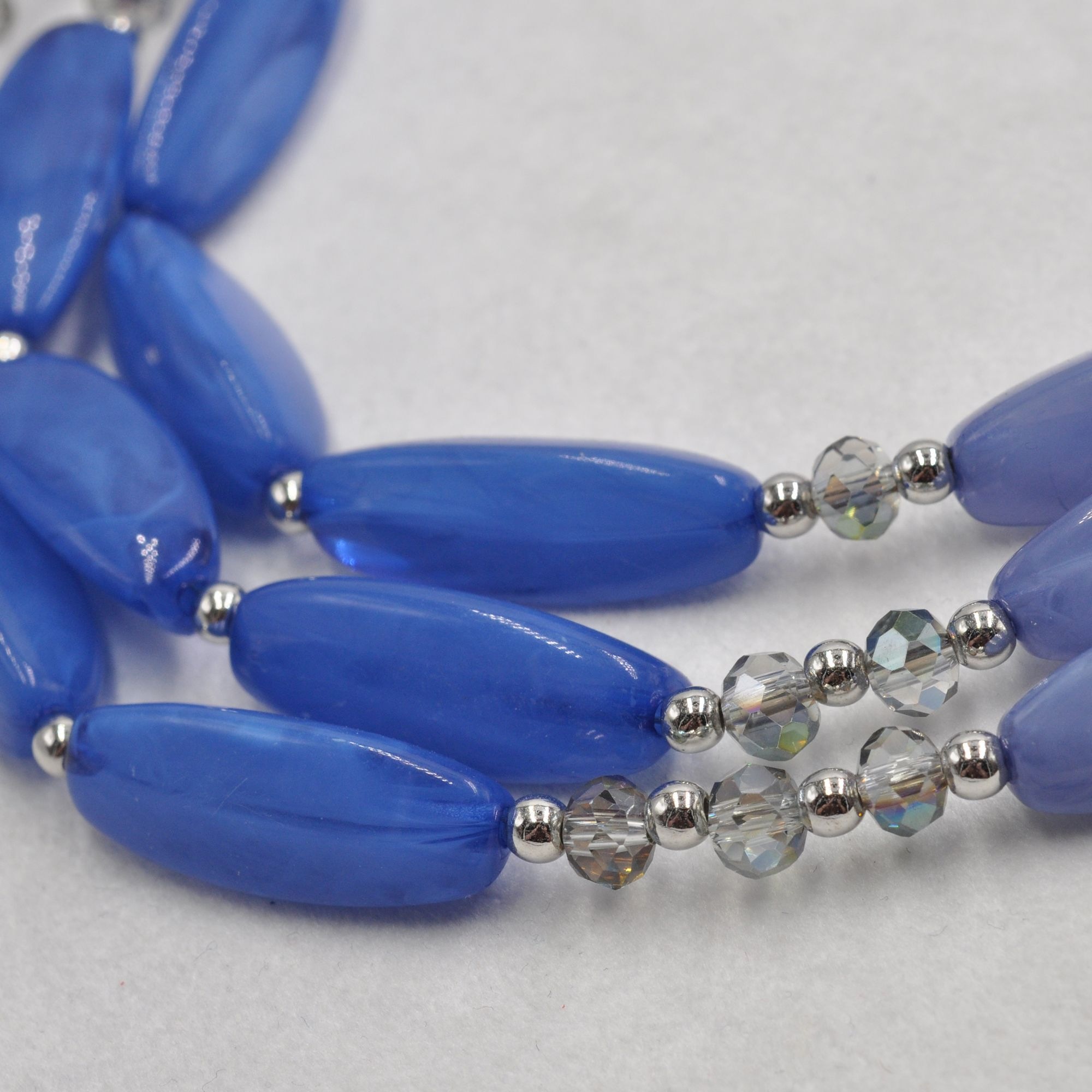 Steuer Collierkettchen »Acryl blau Metal glanz Karabiner«
