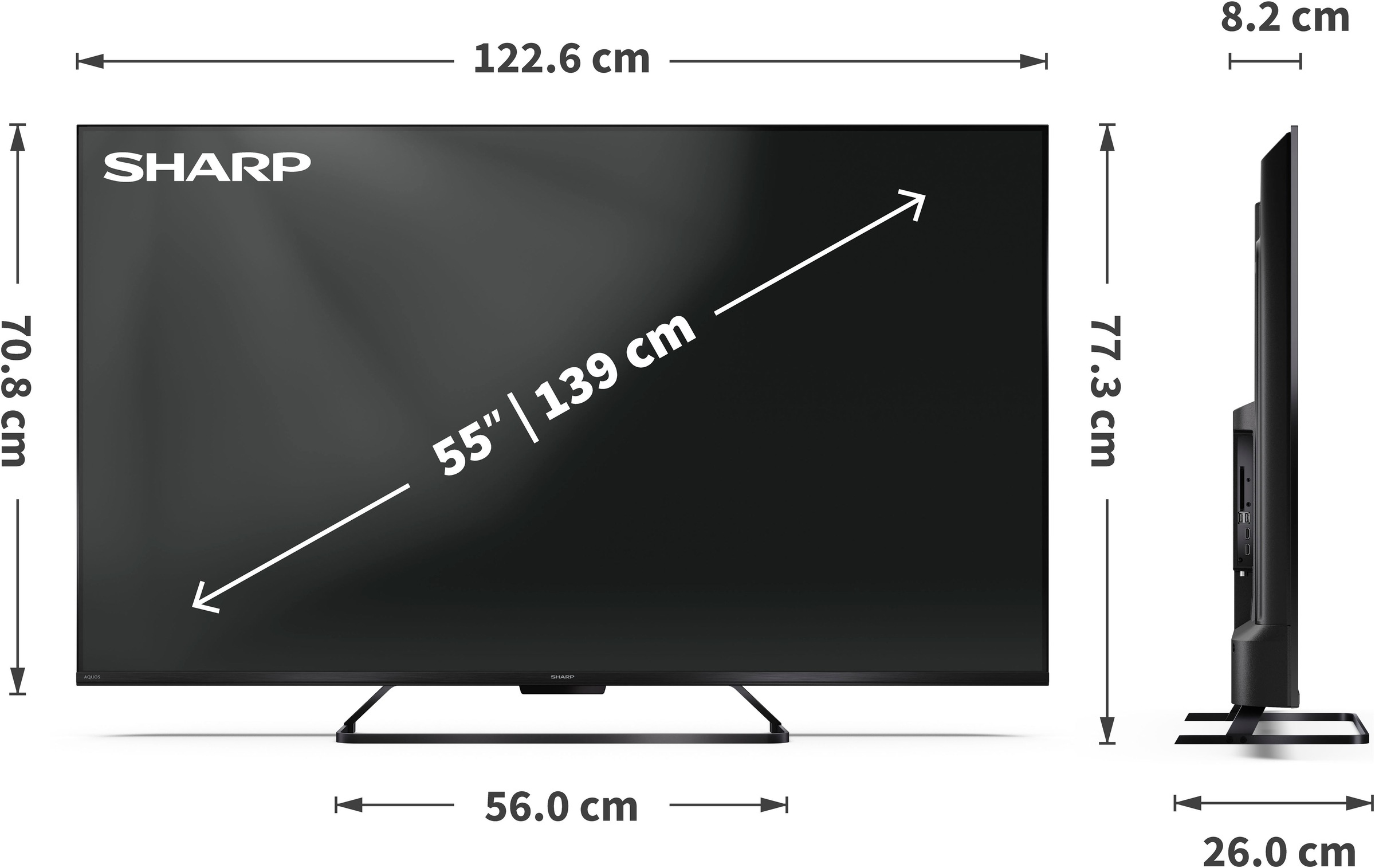 Sharp QLED-Fernseher »4T-C55HRx« 139 cm/55 ″ Smart-TV