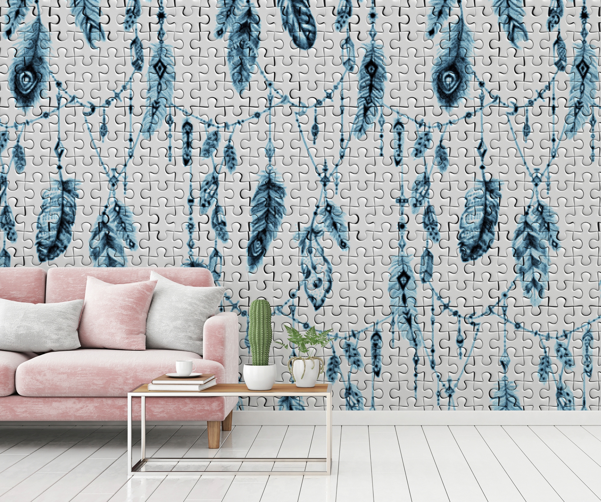 Architects Paper Fototapete »Atelier 47 Feather Puzzle 3«, mehrfarbig, Vlies, Wand, Schräge, Decke