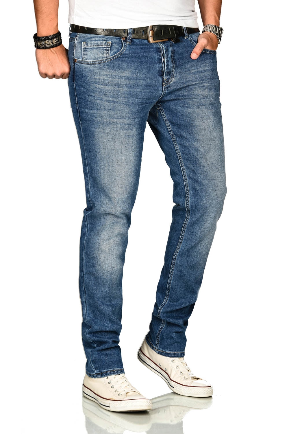 Alessandro Salvarini Stretch-Jeans »ASAngelo«, Angenehme Passform durch vorhandenen Elasthan Anteil