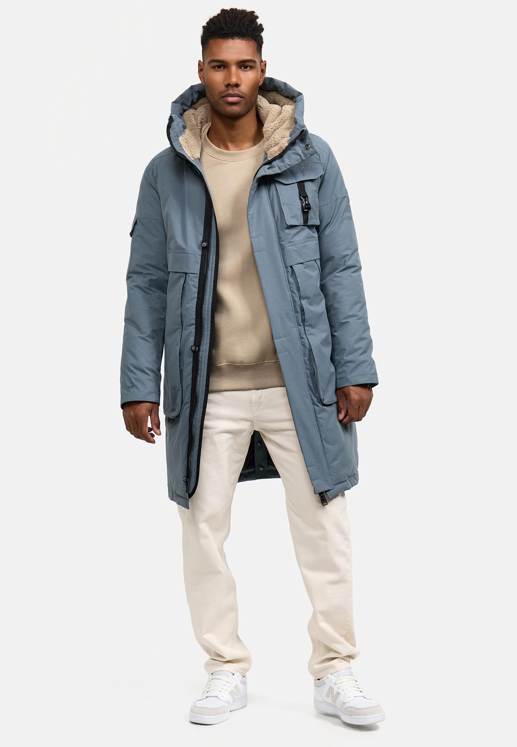 Stone Harbour Wintermantel »Cyriaan XX«, Langer Herren Winterparka mit großen Eingrifftaschen
