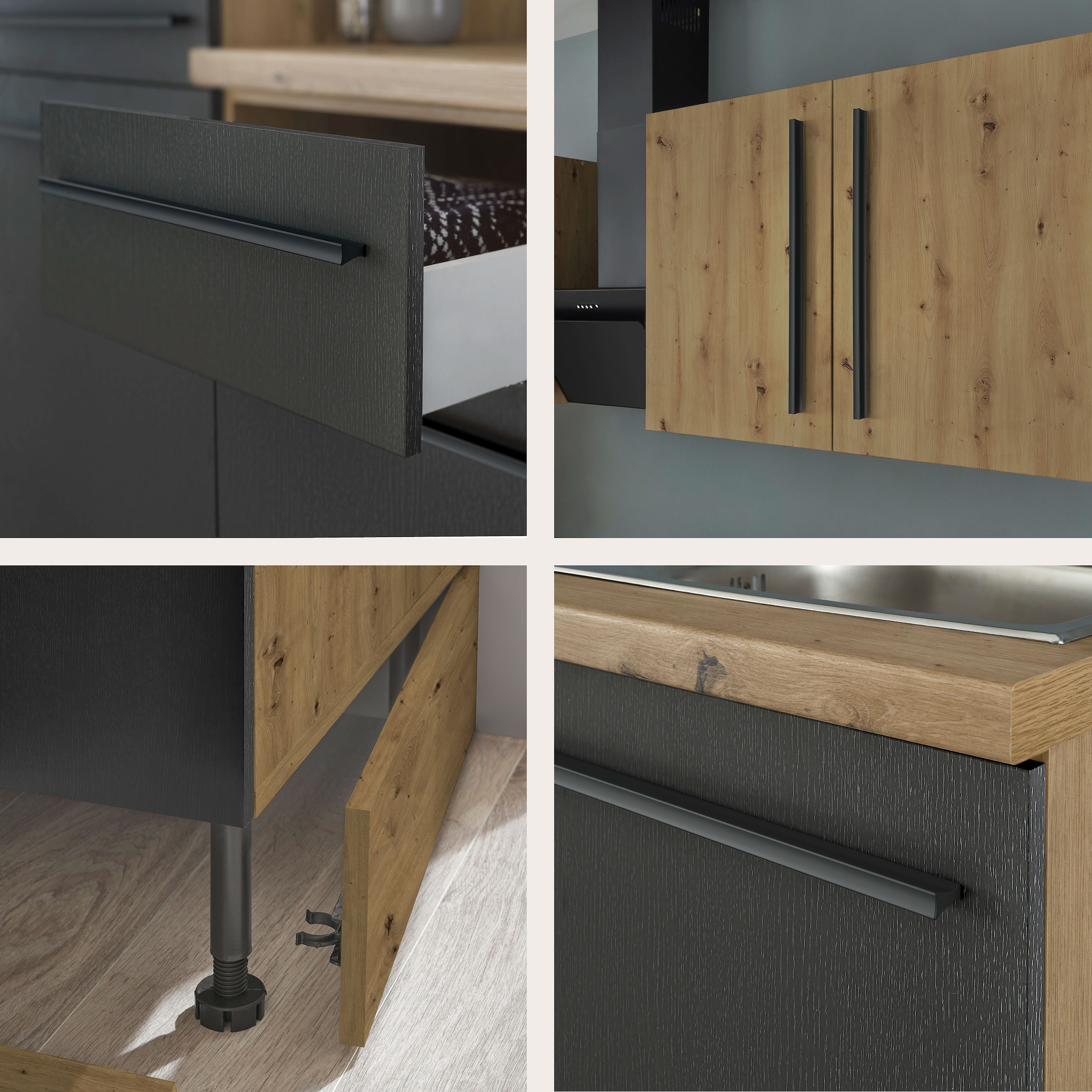 KOCHSTATION Küchenzeile »KS-Florida mit 38mm starker Arbeitsplatte«, Breite 280 cm, wahlweise mit E-Geräten, Soft-Close-Funktion