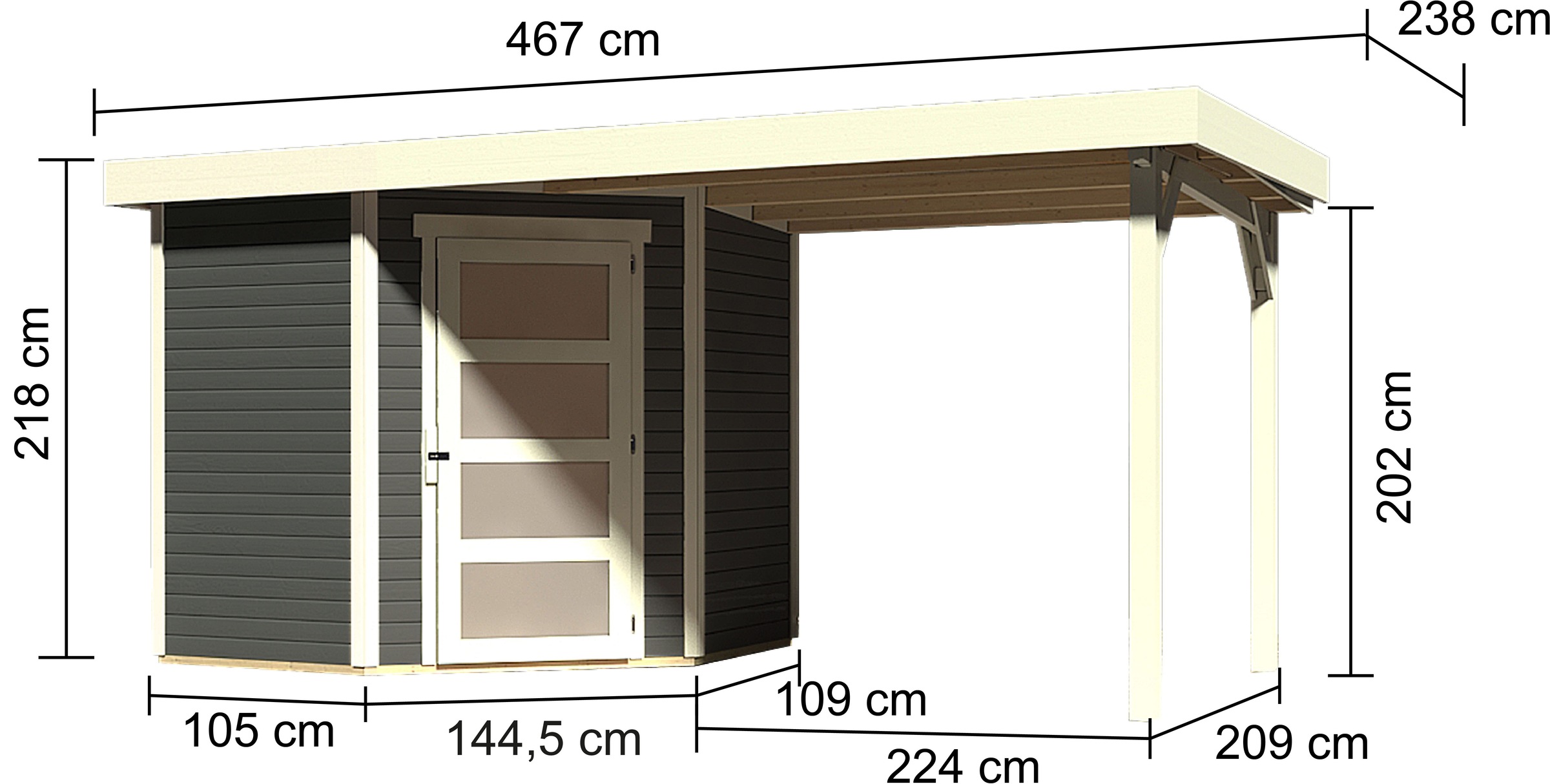Karibu Gartenhaus »Schwandorf 3«, aus hochwertiger nordischer Fichte