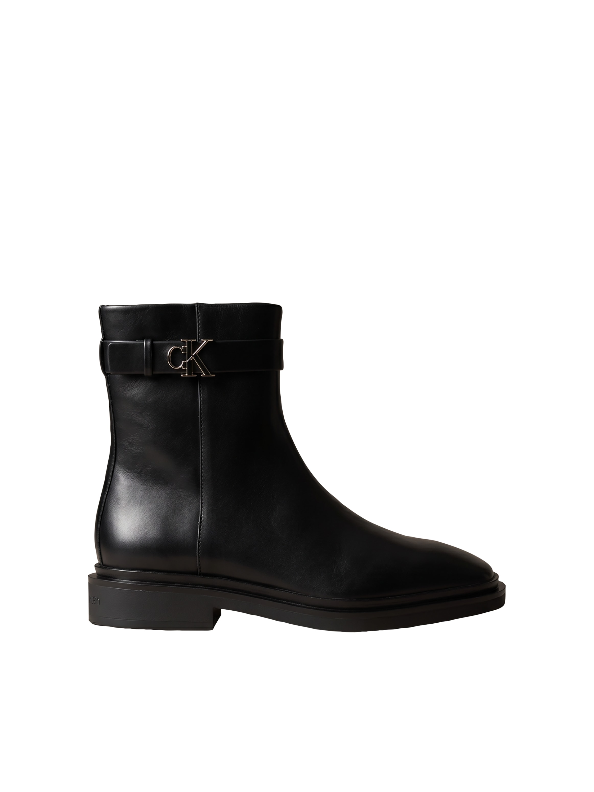 Calvin Klein Stiefelette »SQUARE ANKLE BOOT LTH MG HDW«  Boots, Blockabsatz, mit CK-Logo