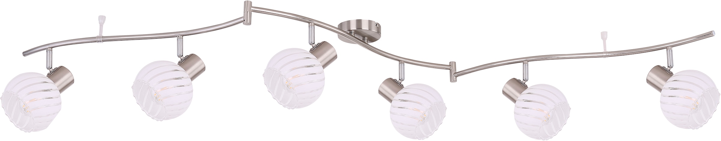 GLOBO LIGHTING Deckenspot »WILLY« E27 1 Stk. Nickel Strahler mit Glas klar, beweglich, 6x E27