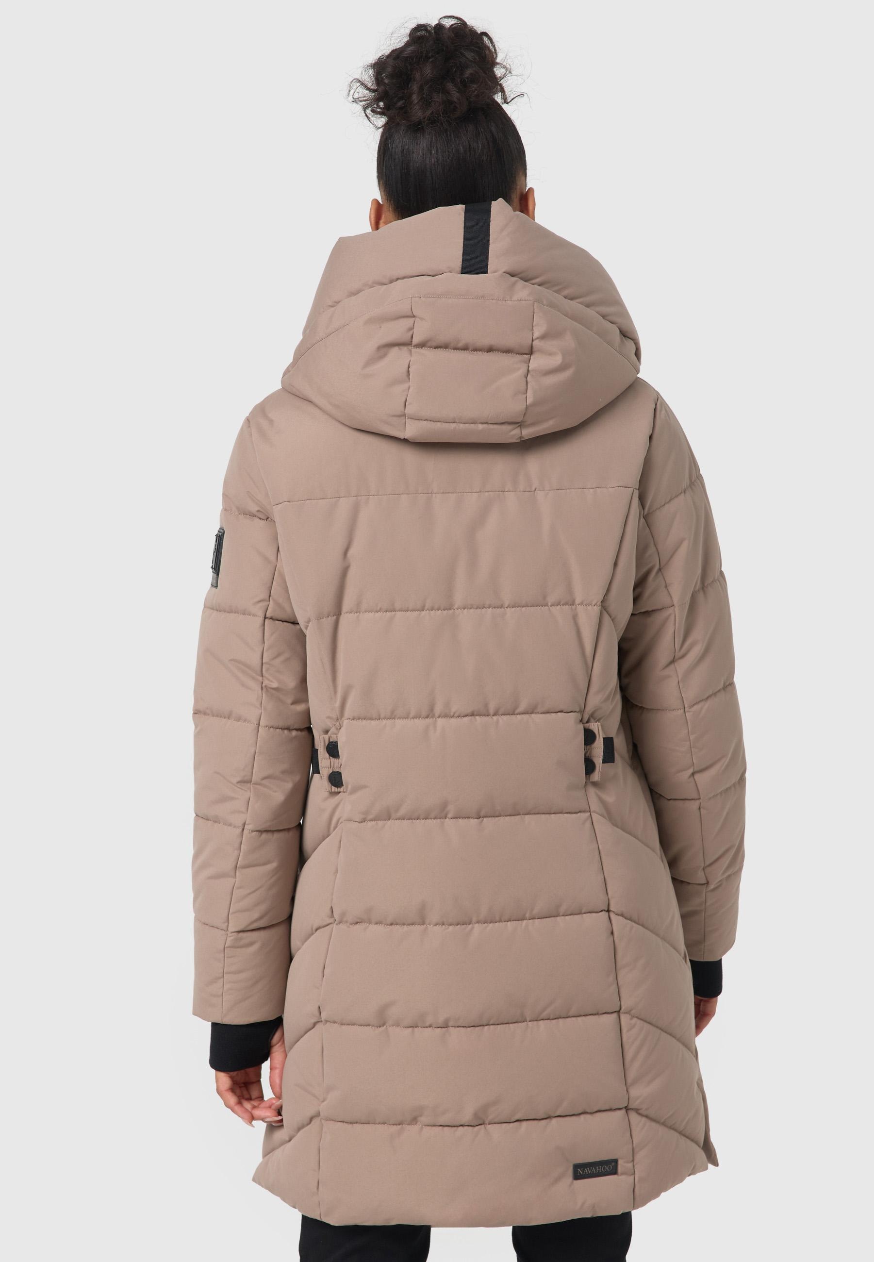 Navahoo Steppmantel »Knutschilein«, Stylischer Damenmantel mit abnehmbarem Fleece-Kragen