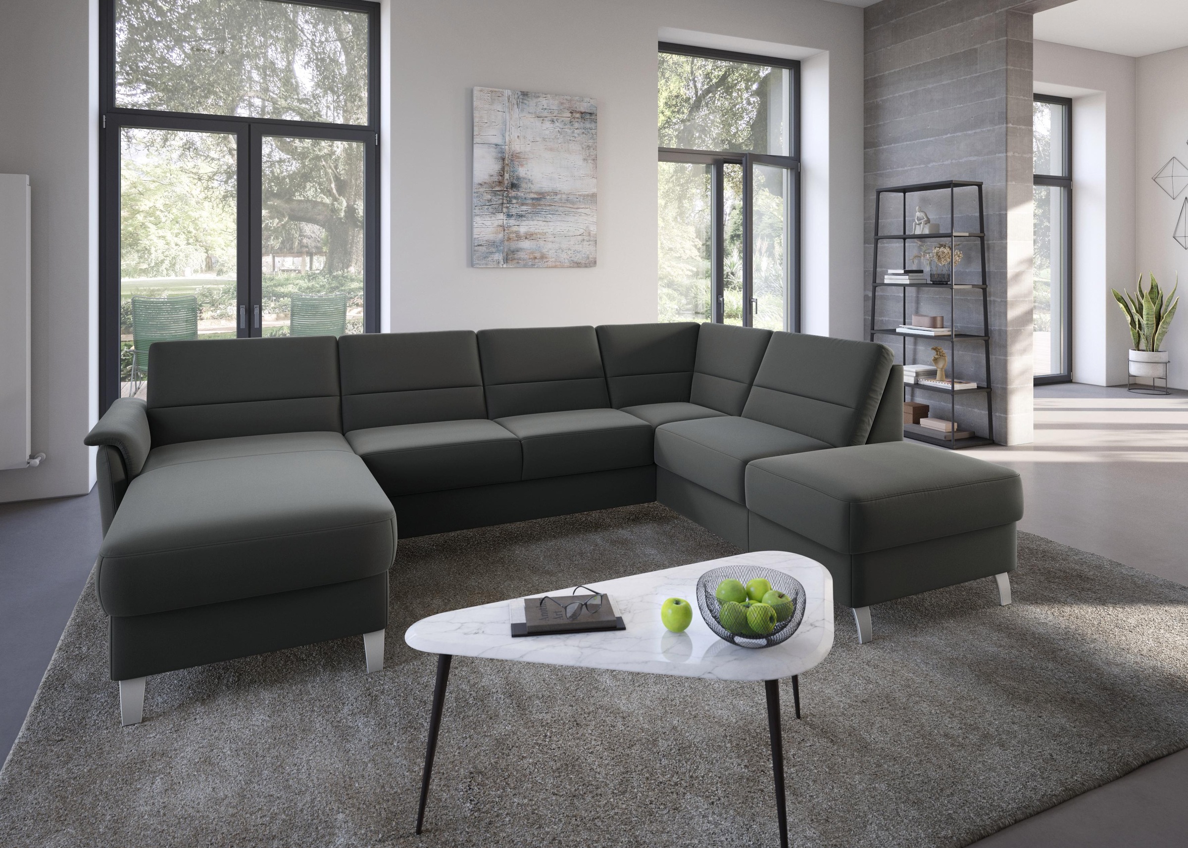 sit&more Wohnlandschaft »Palmera U-Form«, Federkern, wahlweise mit Bettfunktion und mit/ohne Stauraum