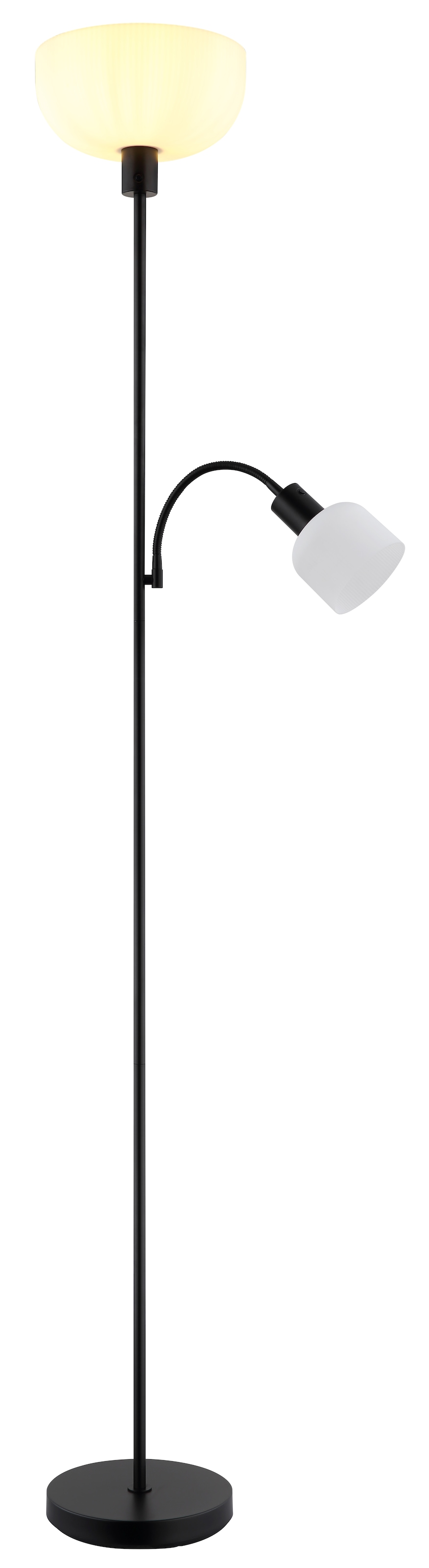 GLOBO LIGHTING Stehlampe »HINTON« E27 1 Stk. Stehleuchte, Opal, Druckschalter, Flexo, E27/E14