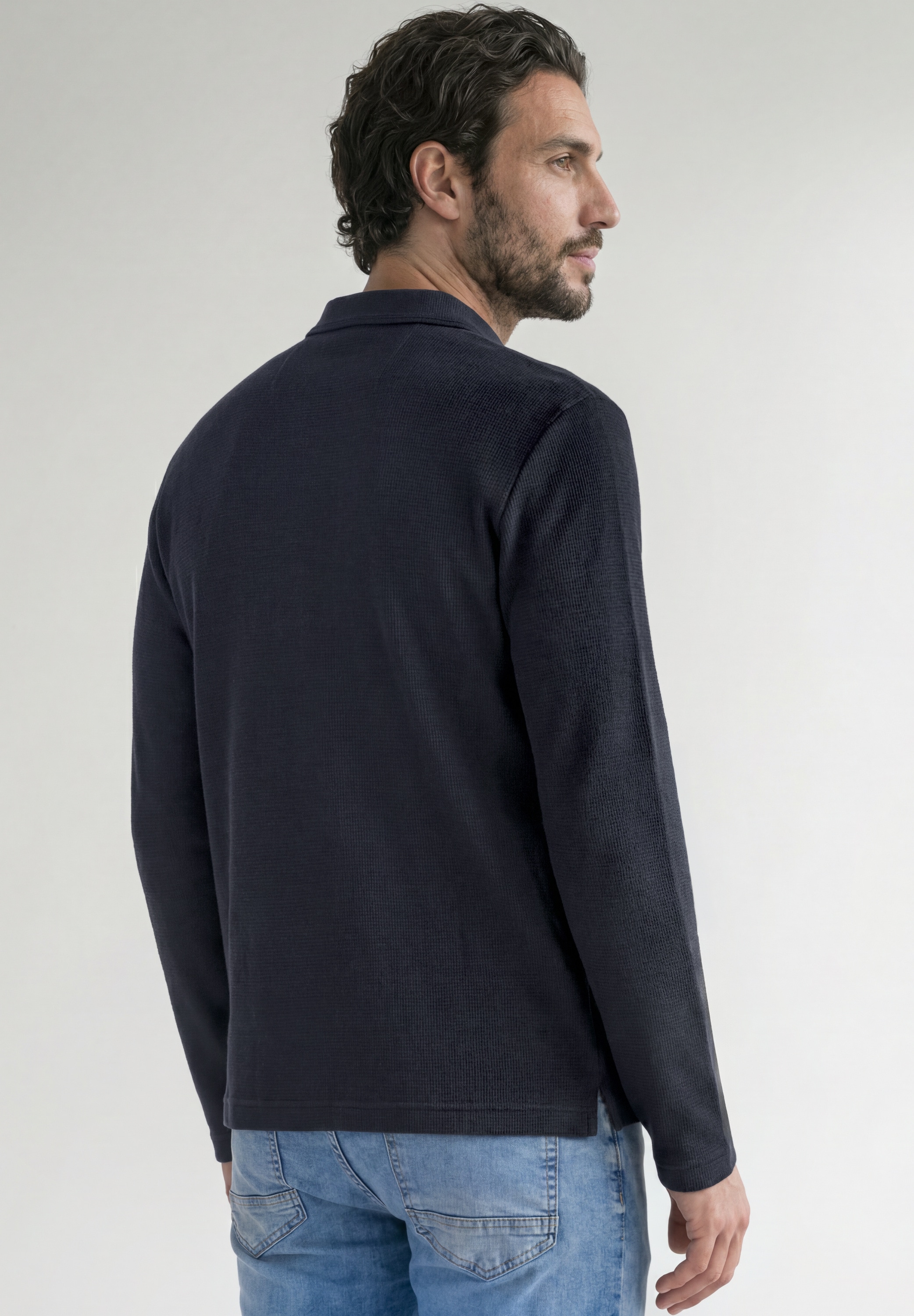 STREET ONE MEN Poloshirt aus Baumwolle mit Stretchante