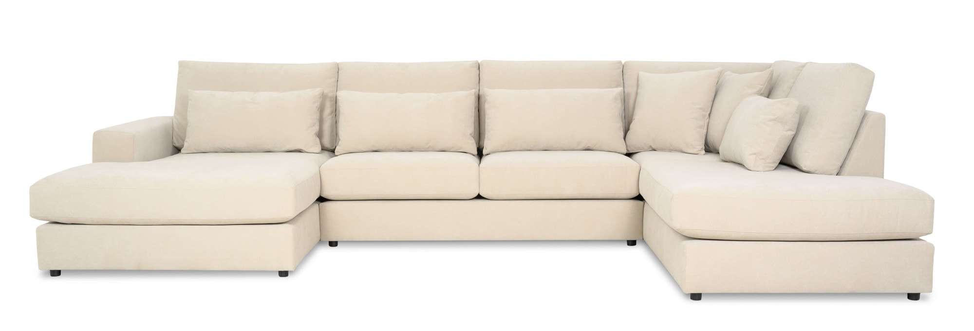 OTTO home Wohnlandschaft "Nivette, weiches Chenille" Breite 386 cm, U-Form, bodentief, 6 Zierkissen inkl.