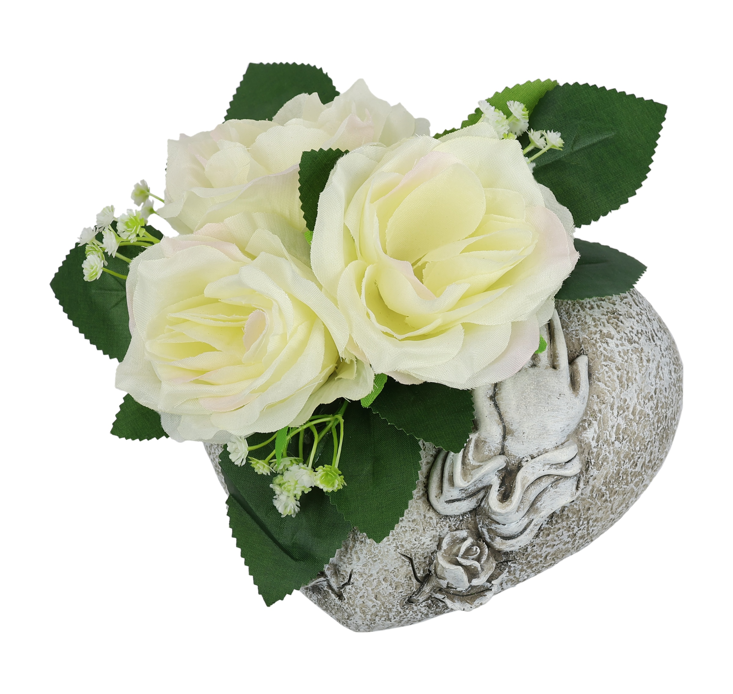 OTTO home Kunstblume "Gesteck Rosen in Herz-Pflanzschale"