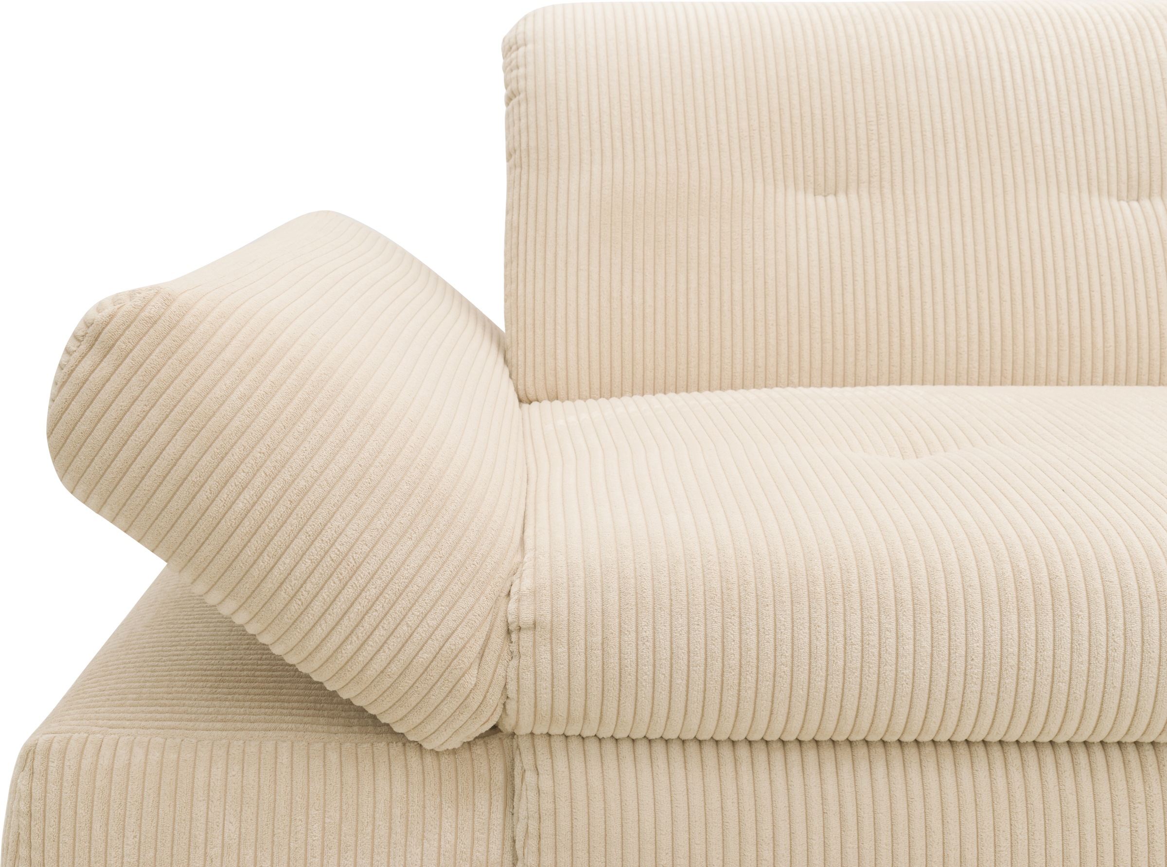 DOMO collection Ecksofa »Moric, L-Form, XXL-Sofa - Breite 300cm«, wahlweise mit Bettfunktion und Armteilverstellung, Cord