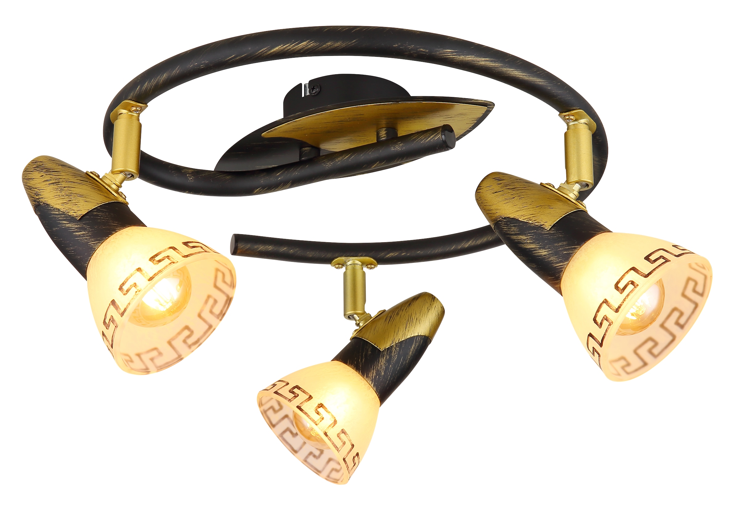 GLOBO LIGHTING Deckenstrahler »NOVARA«, Leuchtmittel E14 | ohne Leuchtmittel, Deckenspot/goldfarben/Wohnzimmer/Flur/ø: 300mm