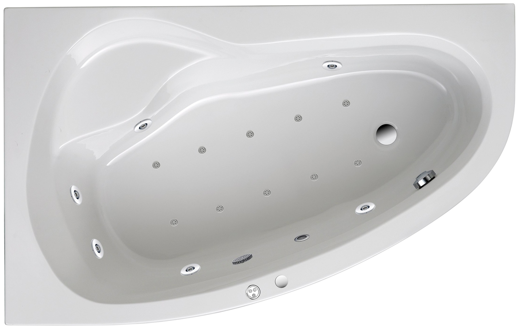 OTTOFOND Whirlpool-Badewanne "Loredana" Höhe 44 cm Seifenablage Typ Premium, chrom