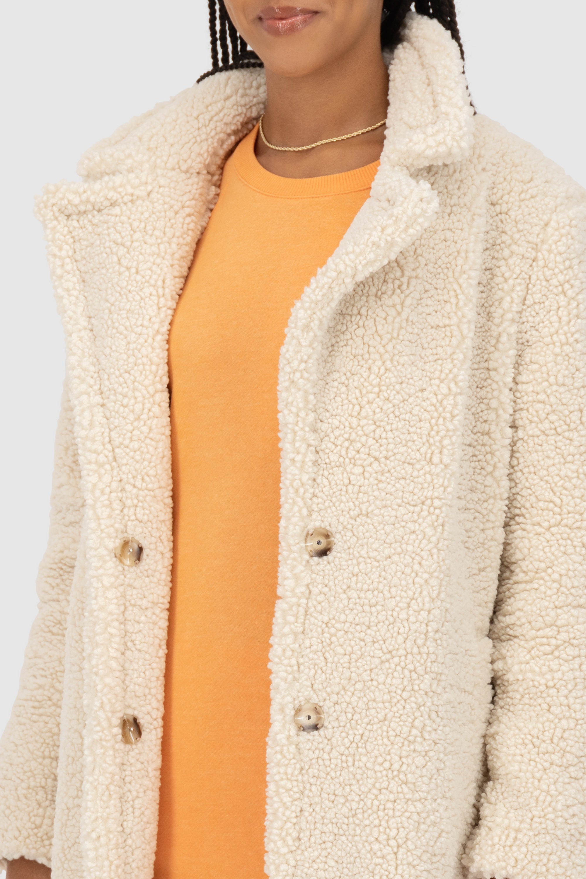 Alife & Kickin Winterjacke »Damen HariAK A« Kuscheliger langer Teddy Wintermantel in lässiger Schnittform