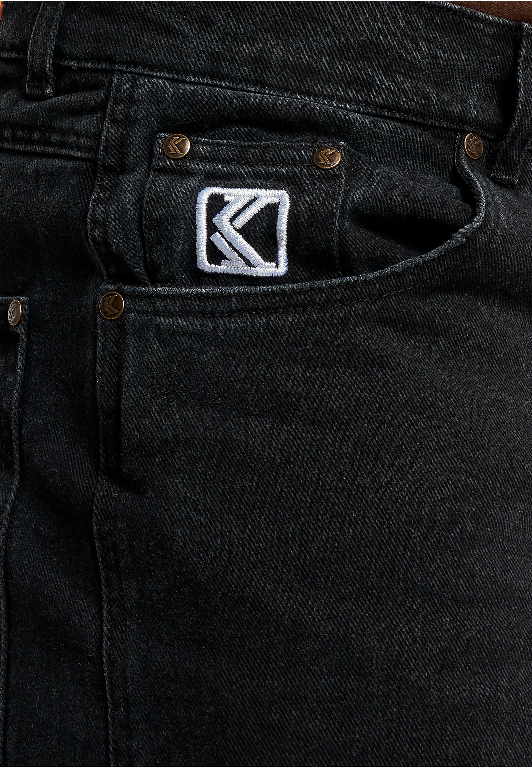 Karl Kani Bequeme Jeans »Karl Kani Herren KK Retro Baggy Workwear Knee Cut Denim«, (1 tlg.)